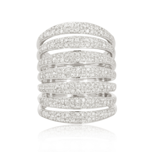 Image of Sterling Silver Butterfly Diamond Ring