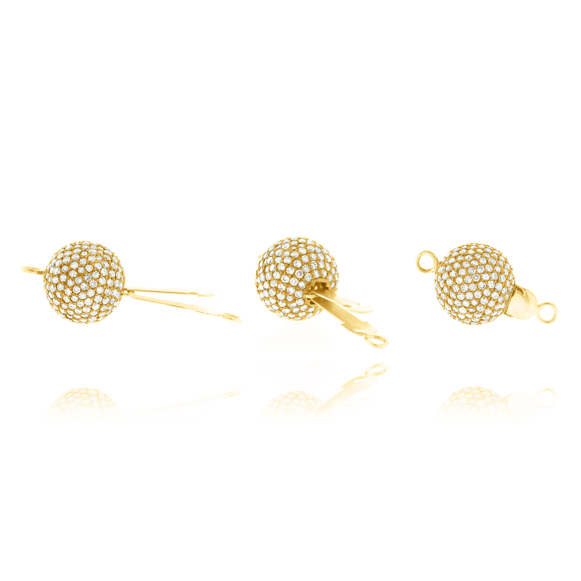 Yellow Gold 14MM Round Pave Diamond Lock