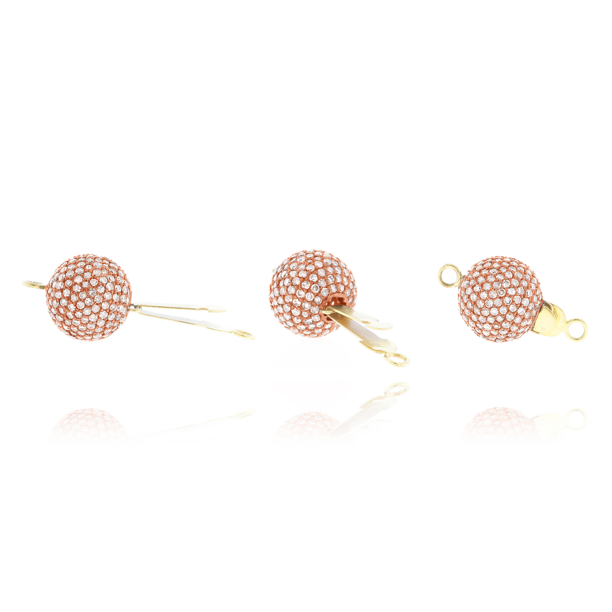 Rose Gold 14MM Round Pave Diamond Lock