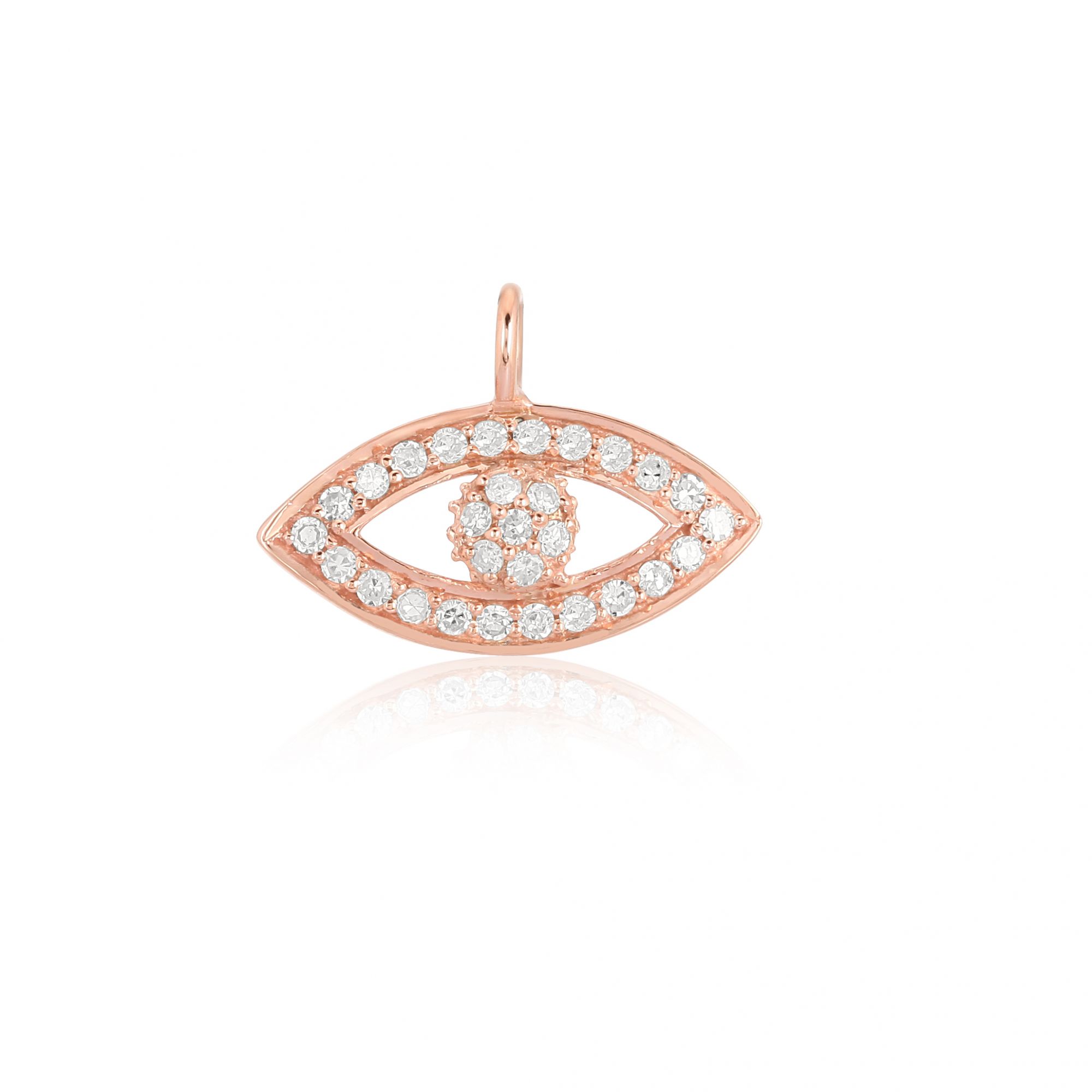 Sterling Silver Evil Eye Diamond Charm