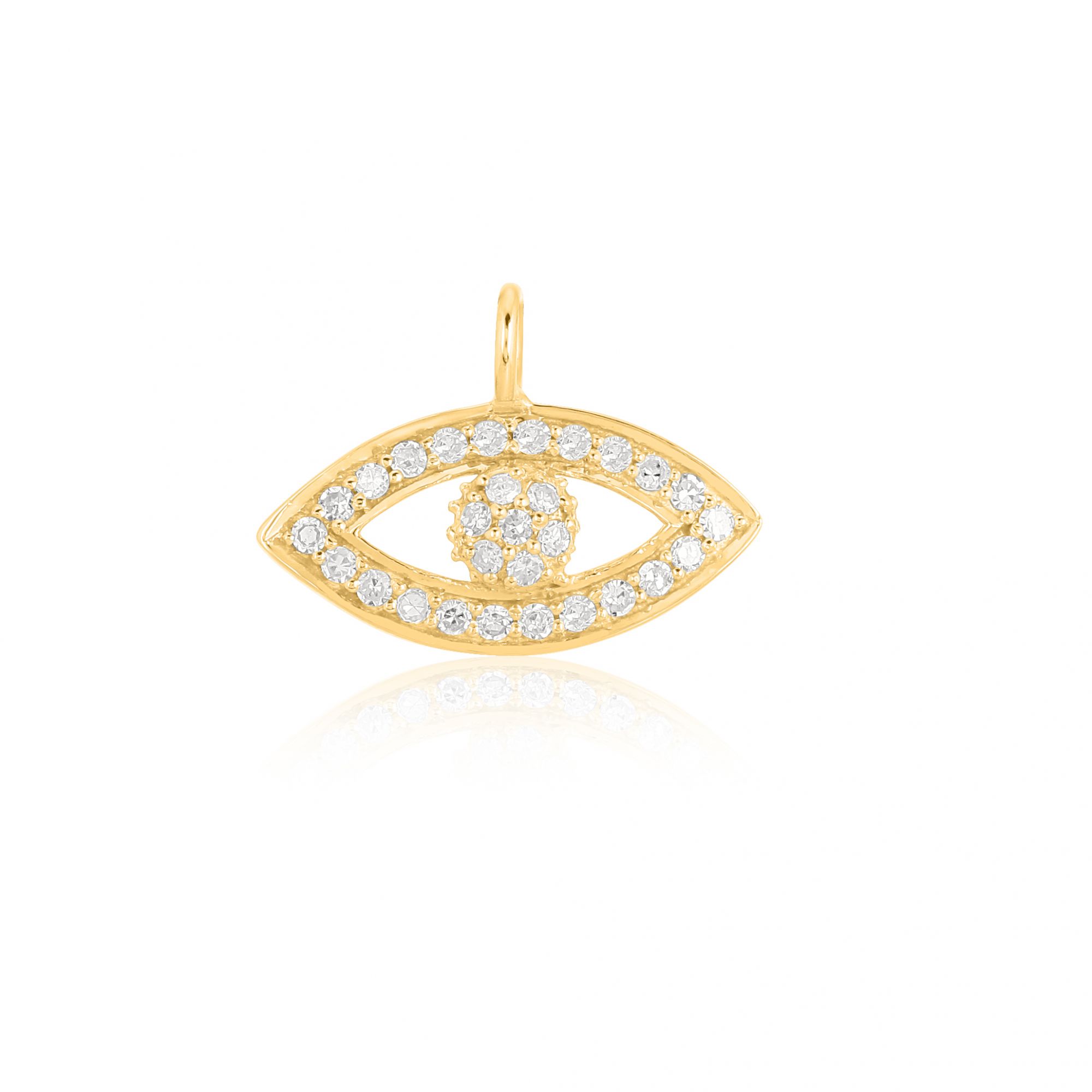 Yellow Gold Evil Eye Diamond Charm