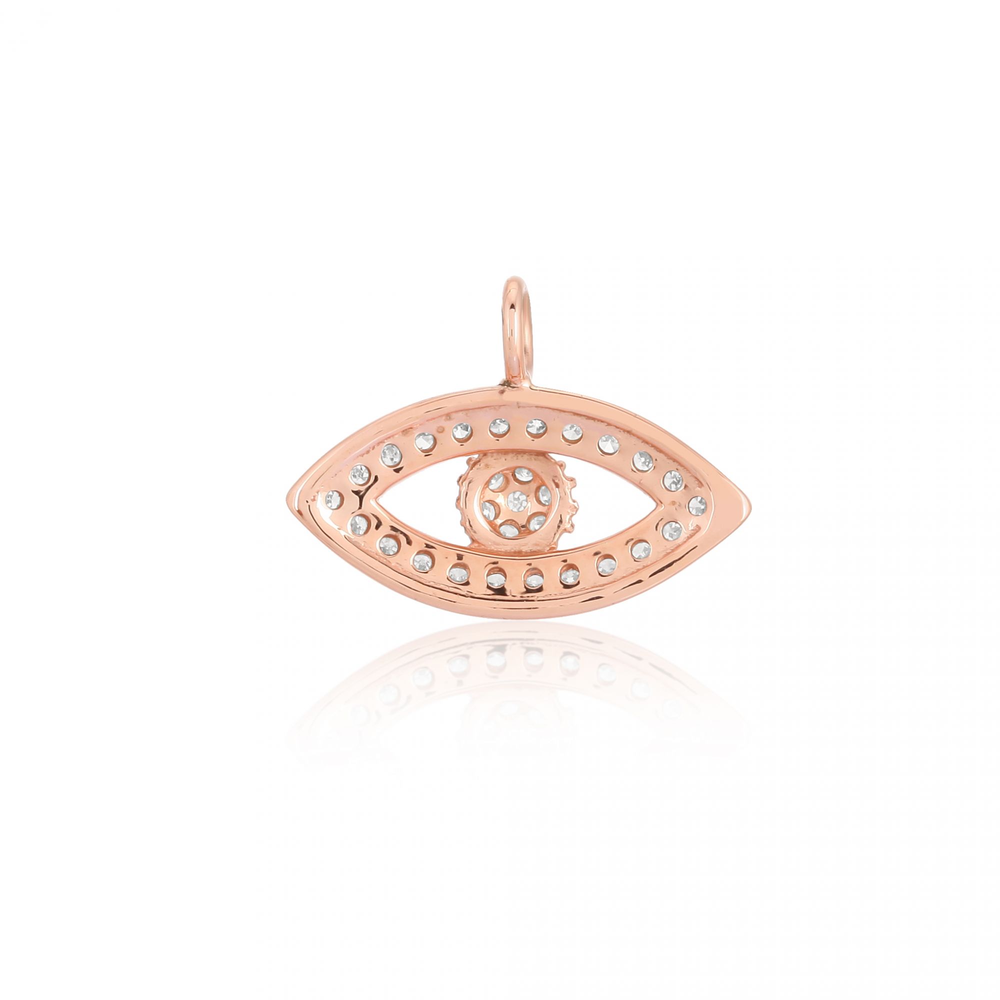 Rose Gold Evil Eye Diamond Charm