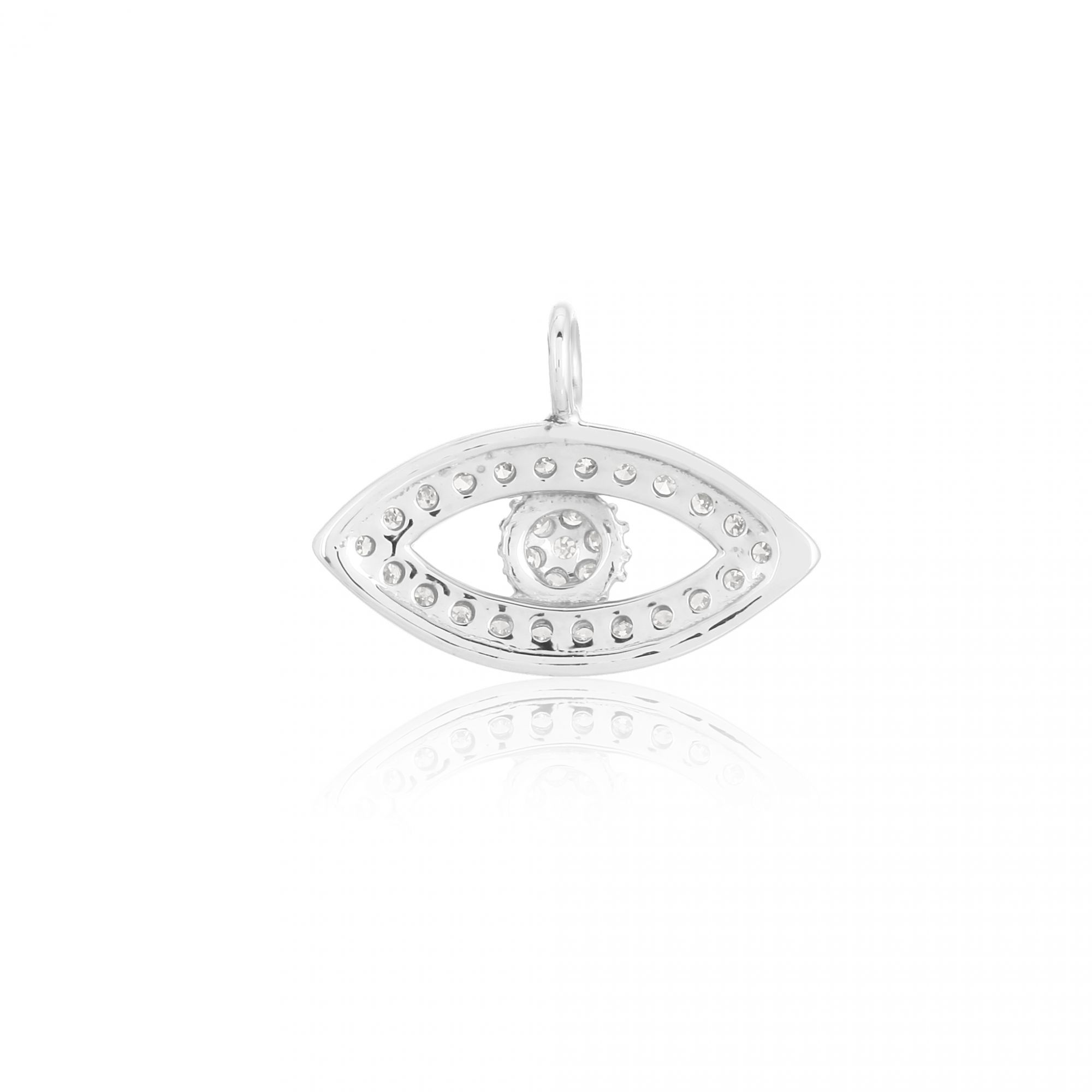 White Gold Evil Eye Diamond Charm
