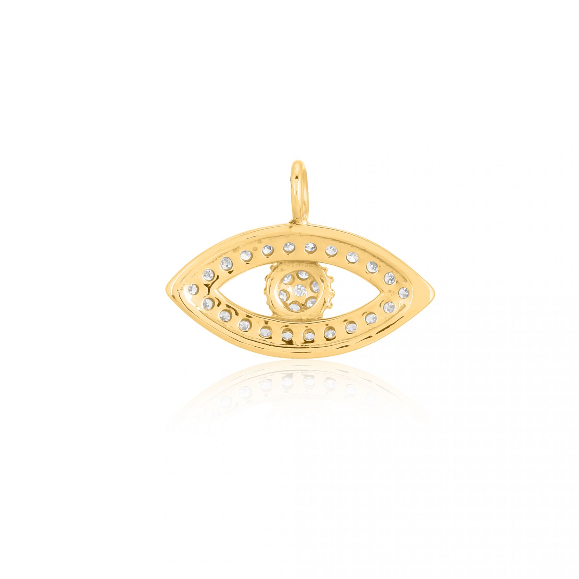 Yellow Gold Evil Eye Diamond Charm