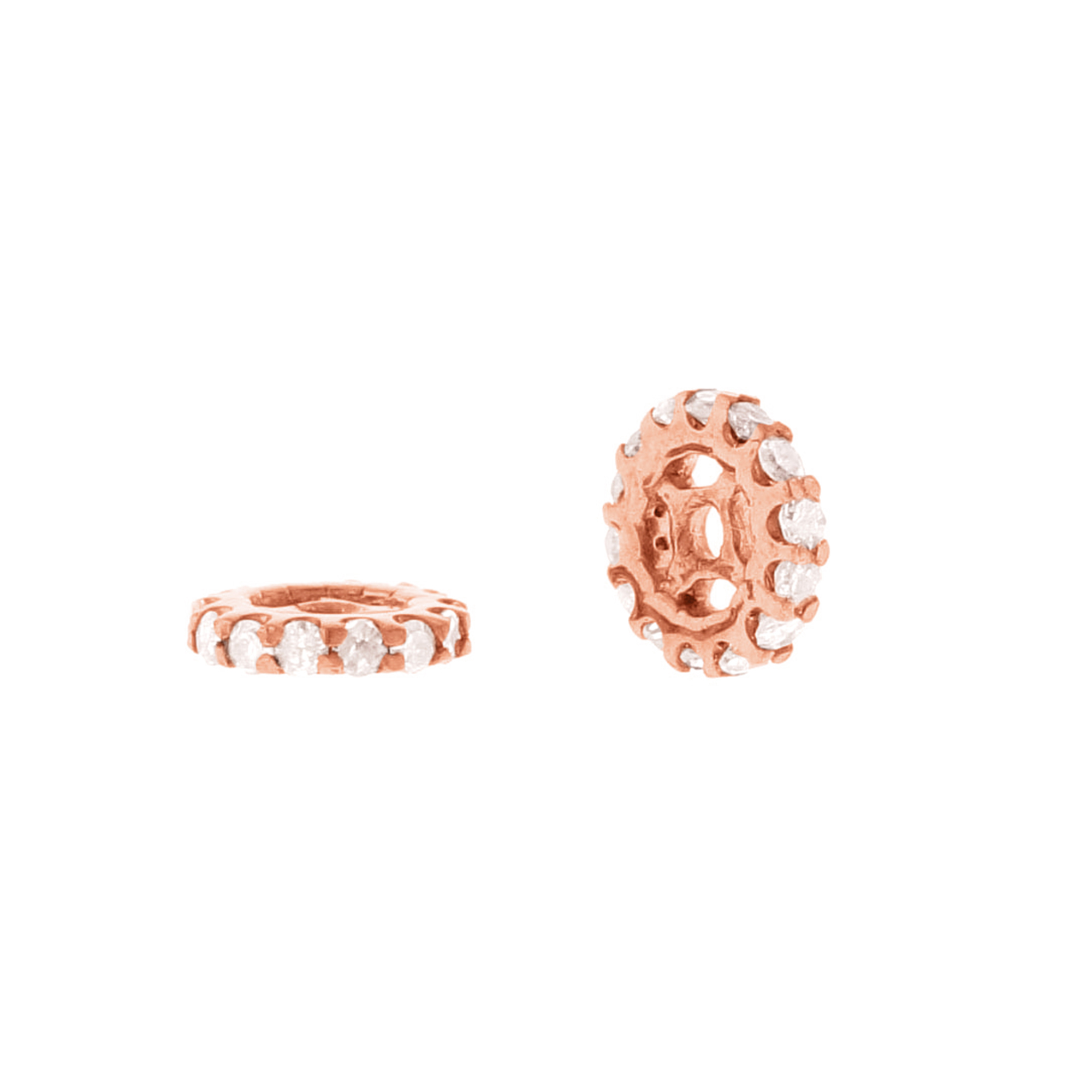 Sterling Silver Single line Diamond Rondelle