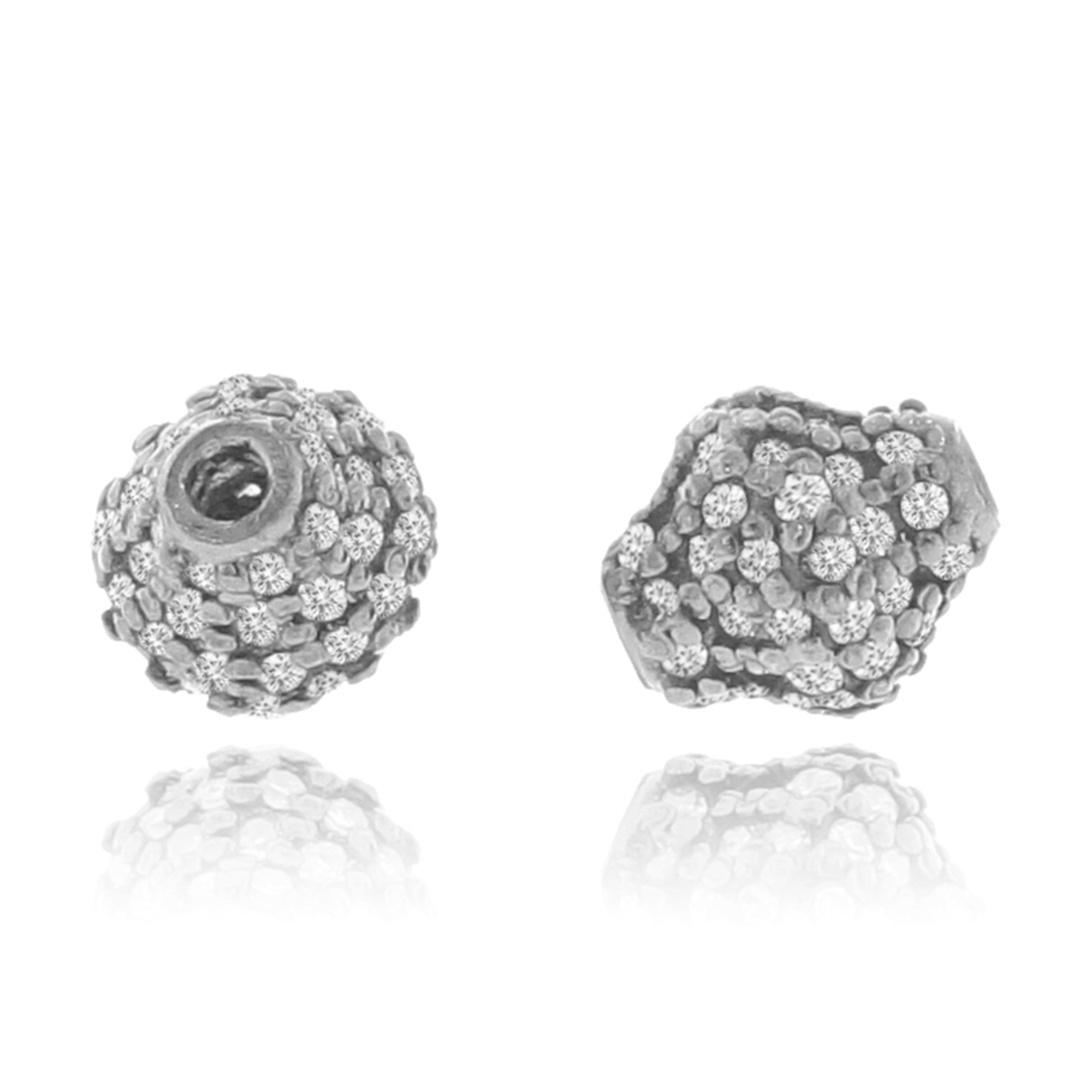 White Gold Pave Diamond Bead