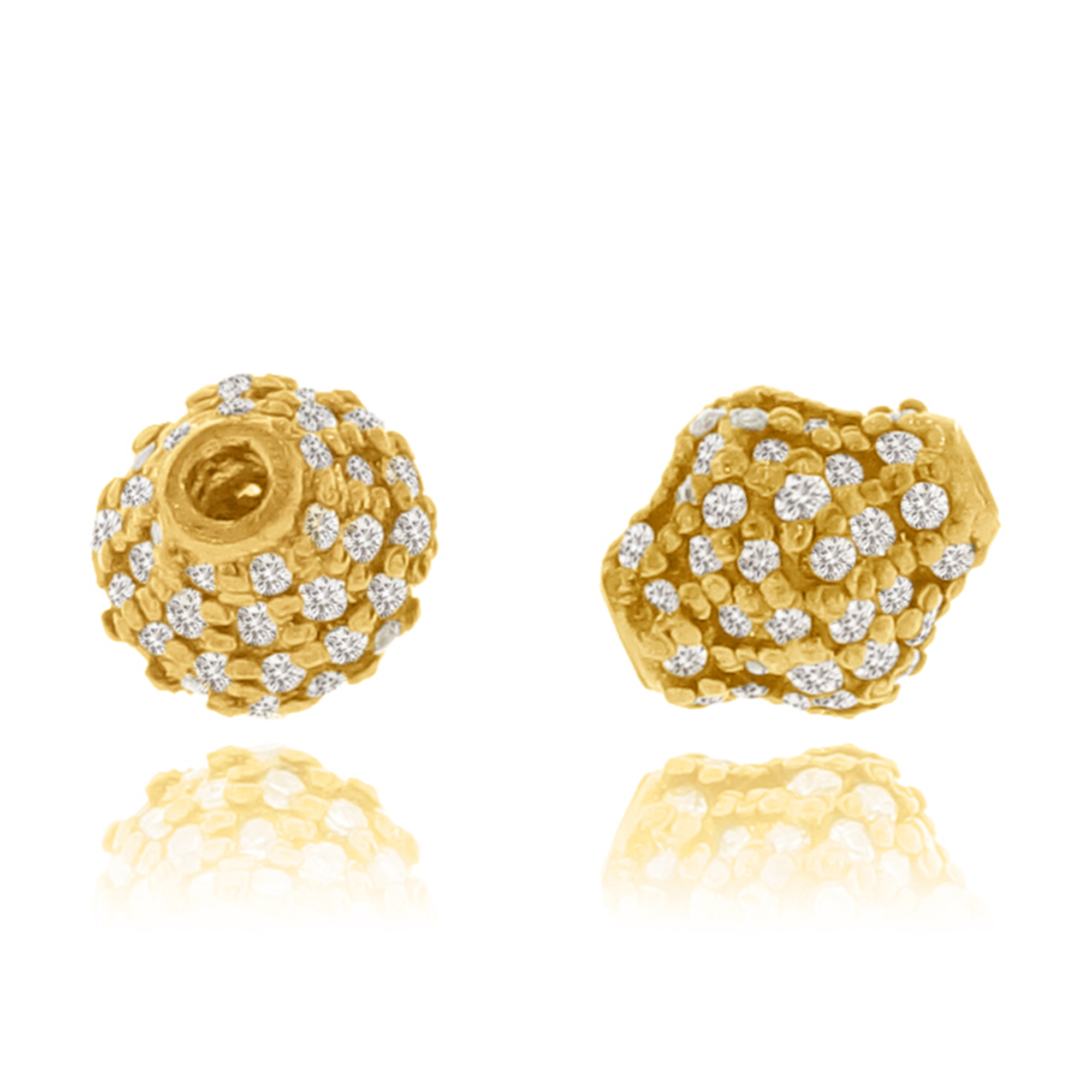 Yellow Gold Pave Diamond Bead