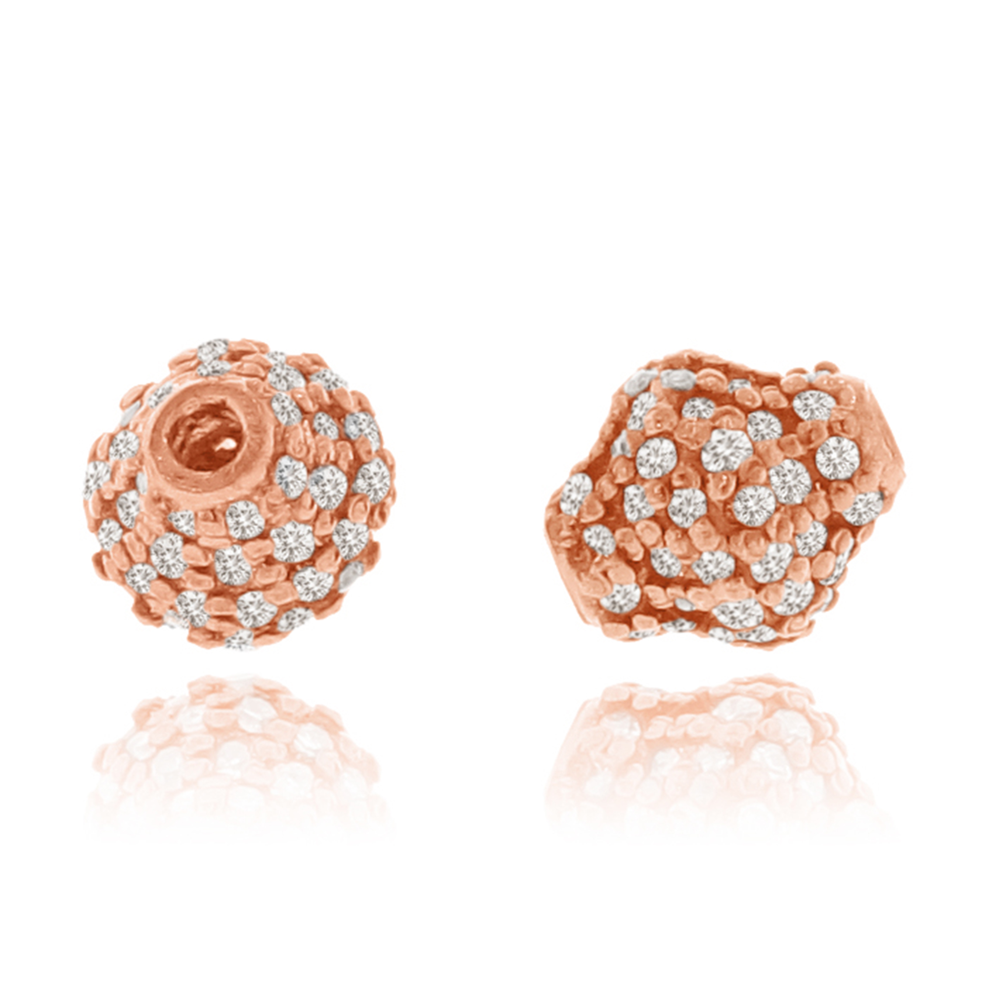 Rose Gold Pave Diamond Bead