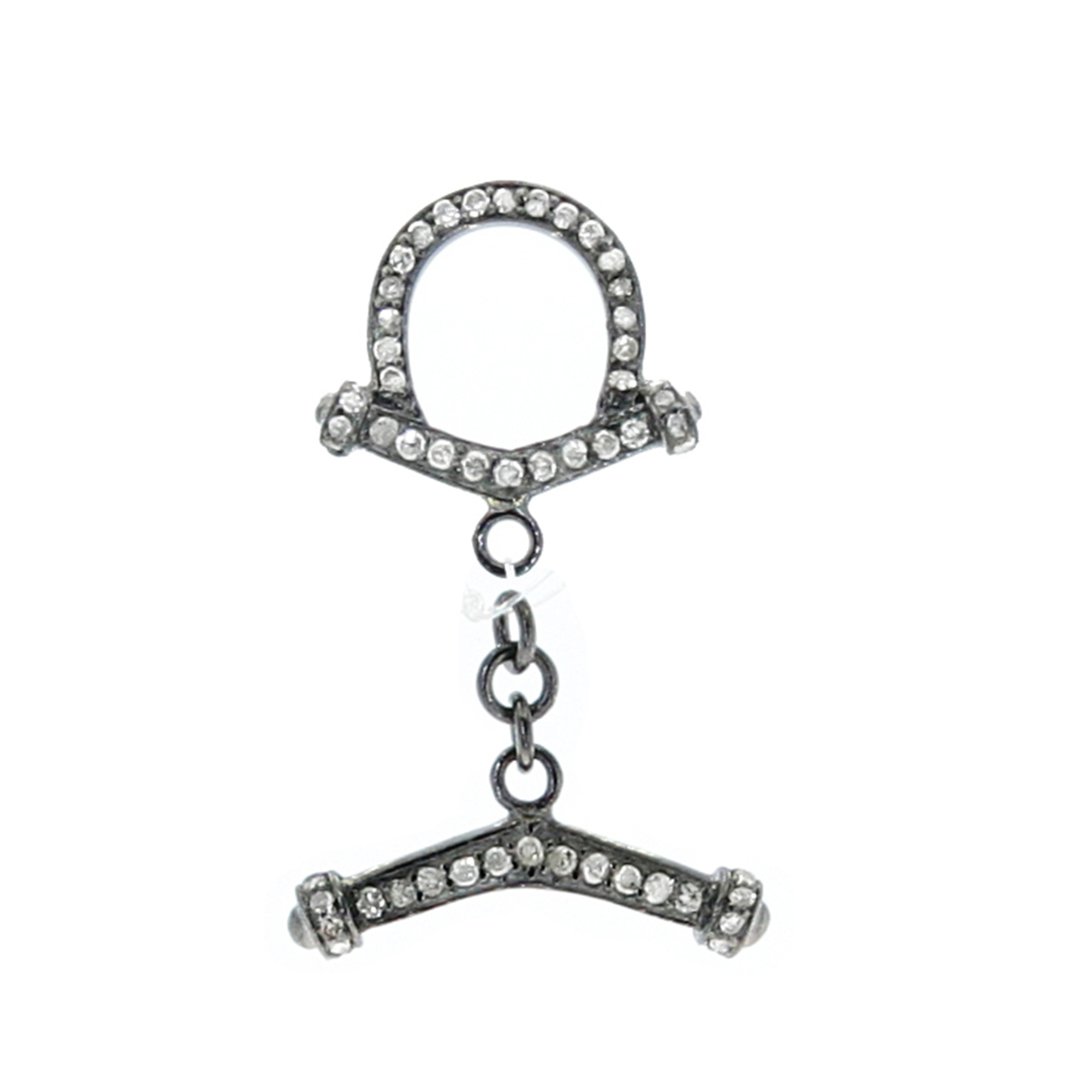 Sterling Silver Diamond Toggle Lock