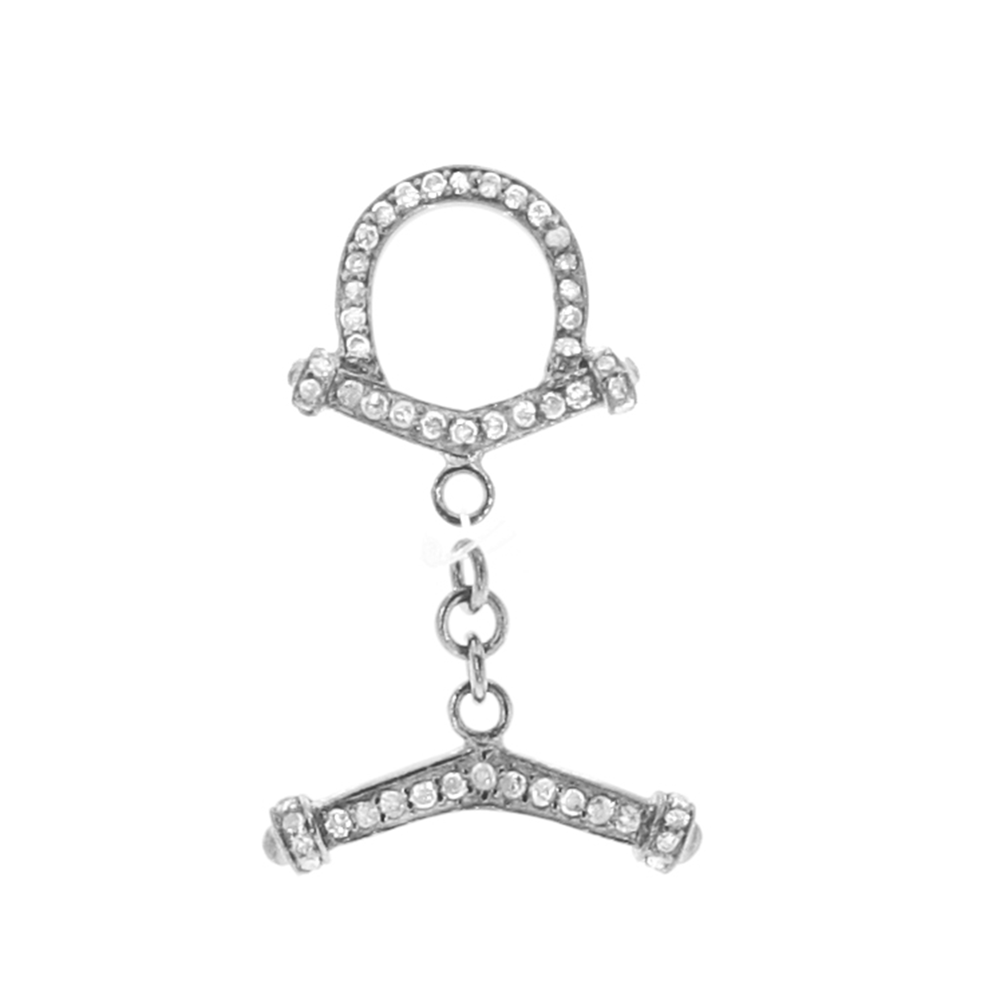 White Gold Diamond Toggle Lock