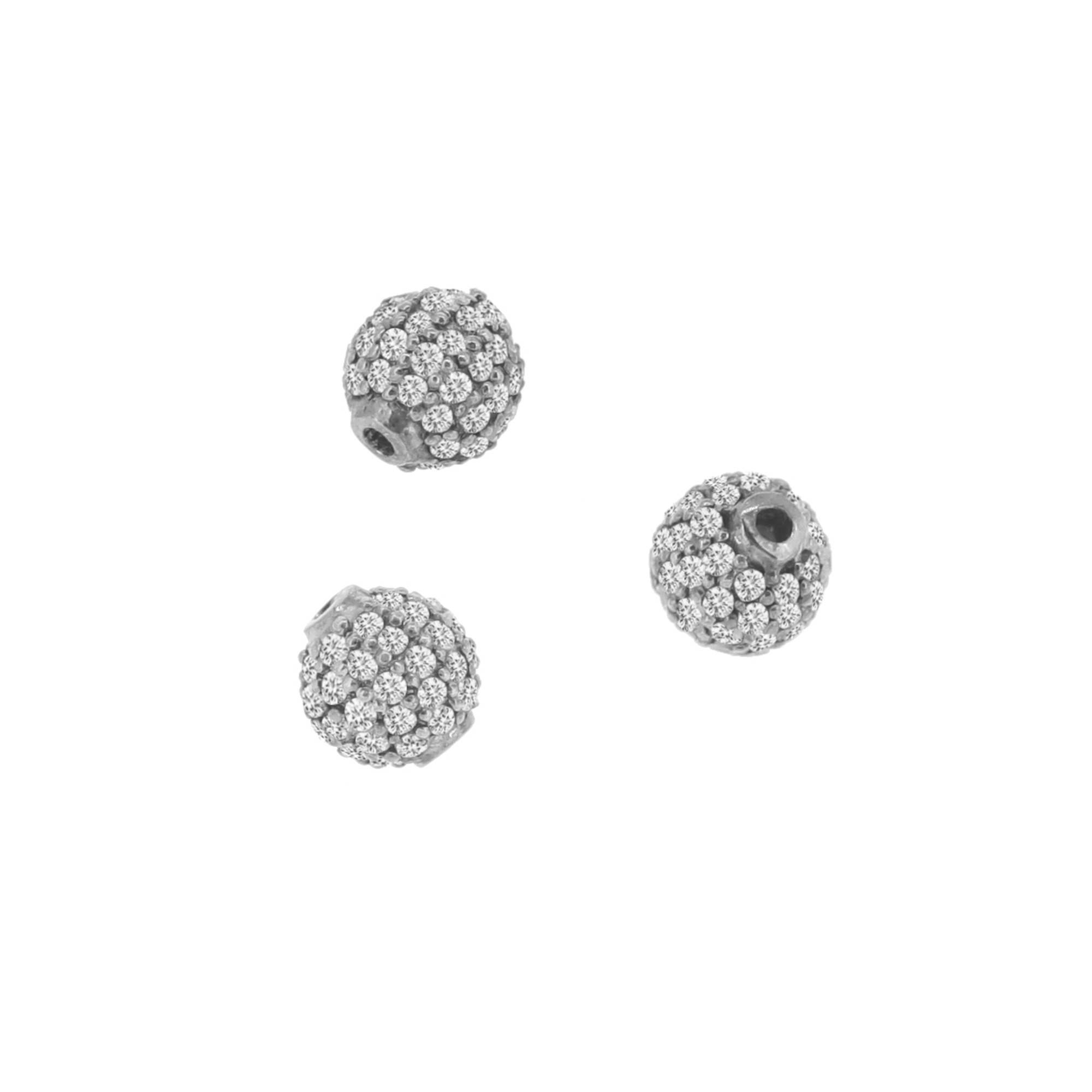 White Gold Pave Diamond Bead