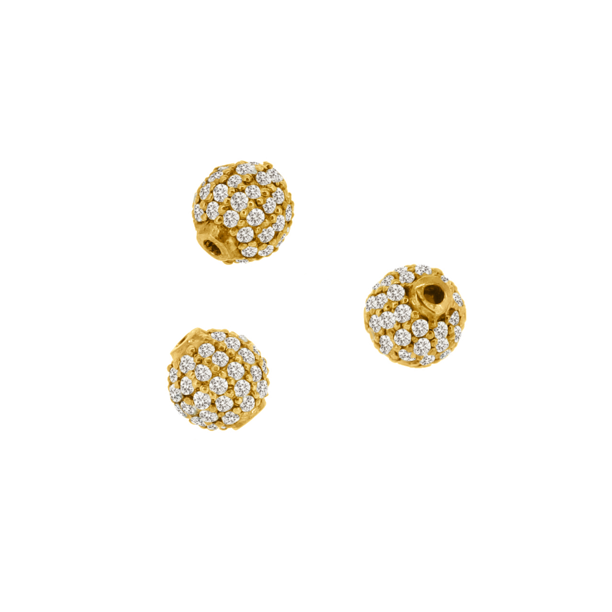 Yellow Gold Pave Diamond Bead