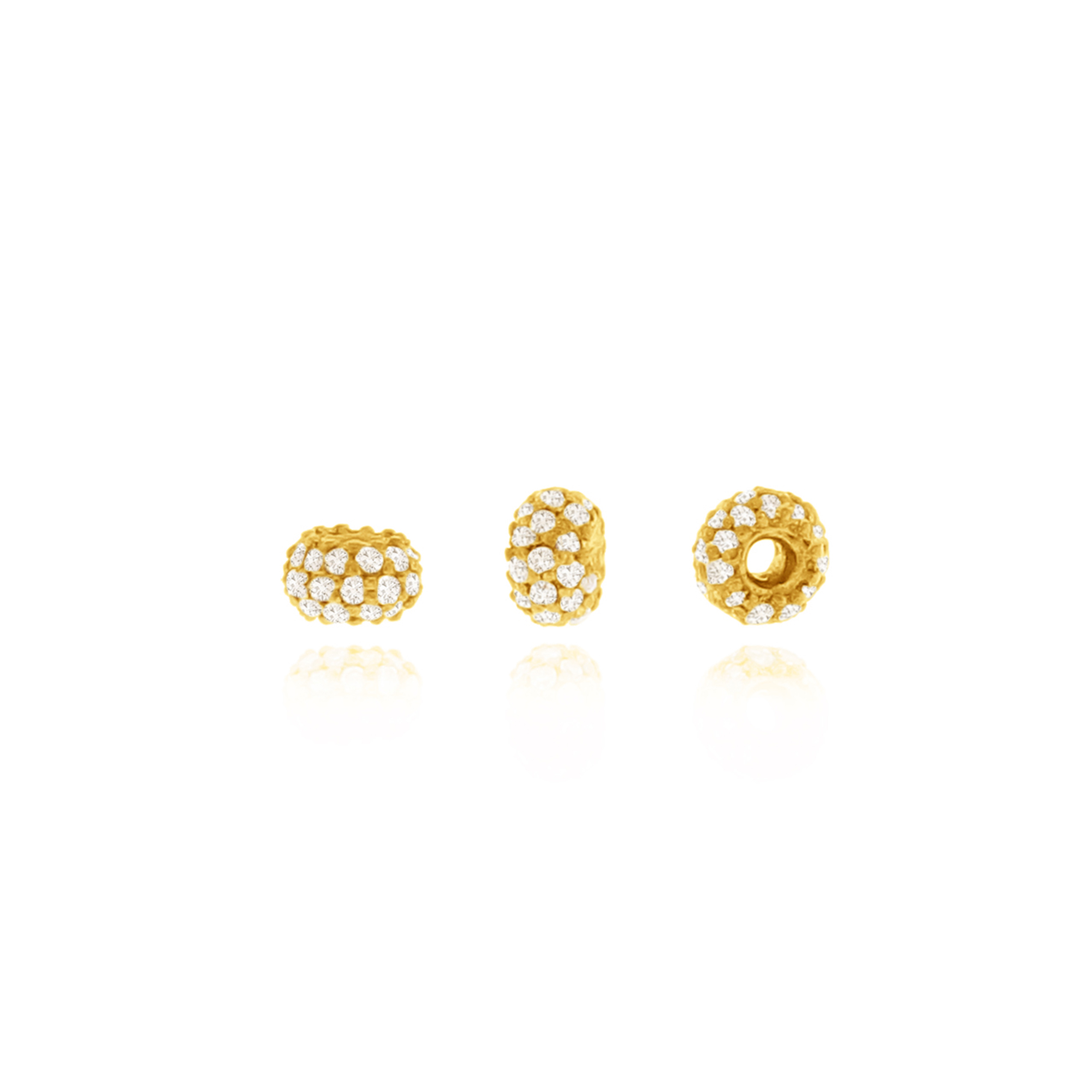 Yellow Gold Three line Diamond Rondelle