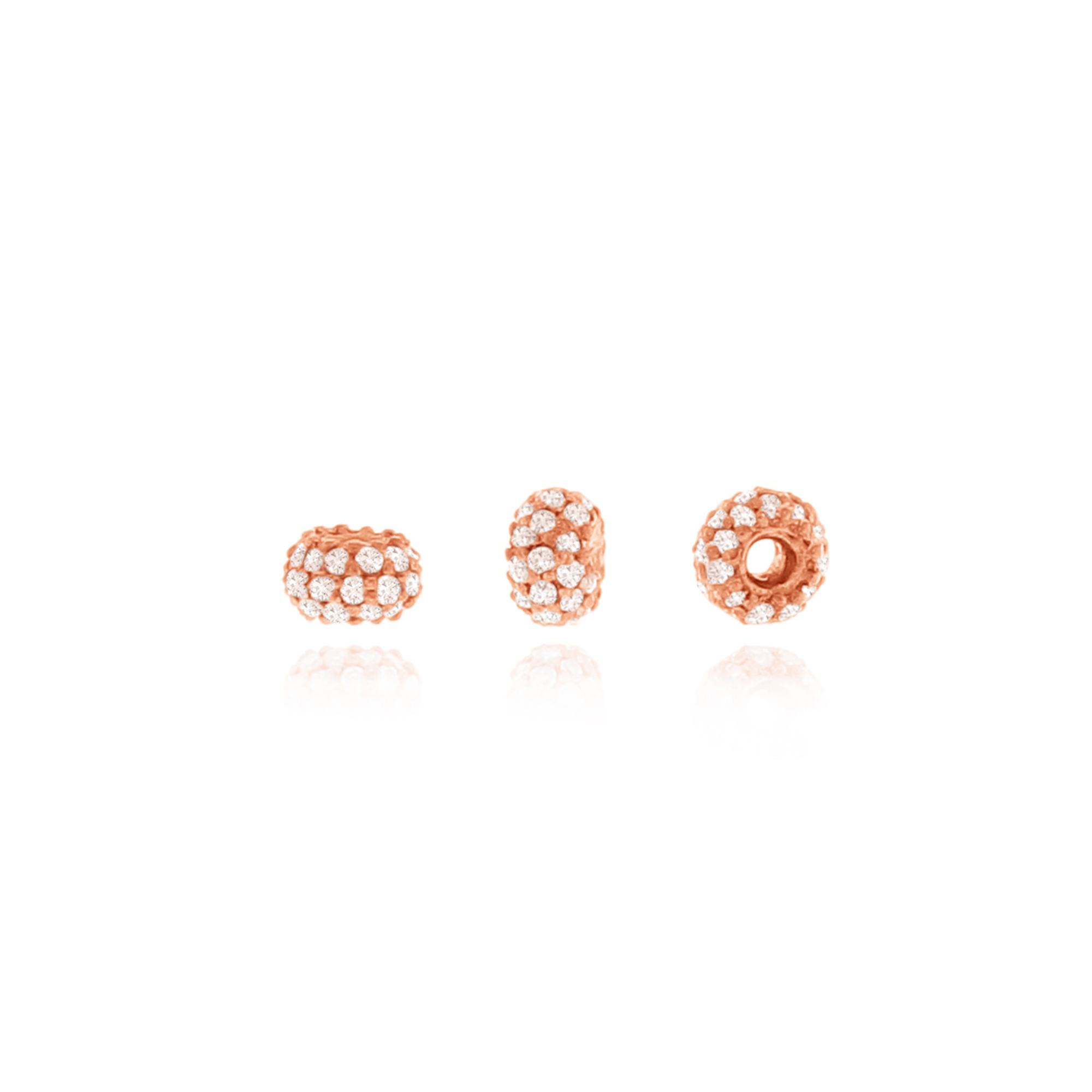 Rose Gold Three line Diamond Rondelle