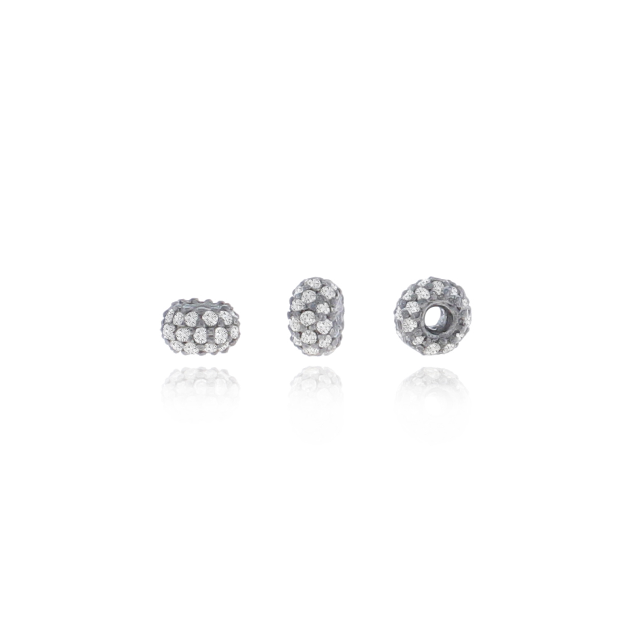 Sterling Silver Three line Diamond Rondelle