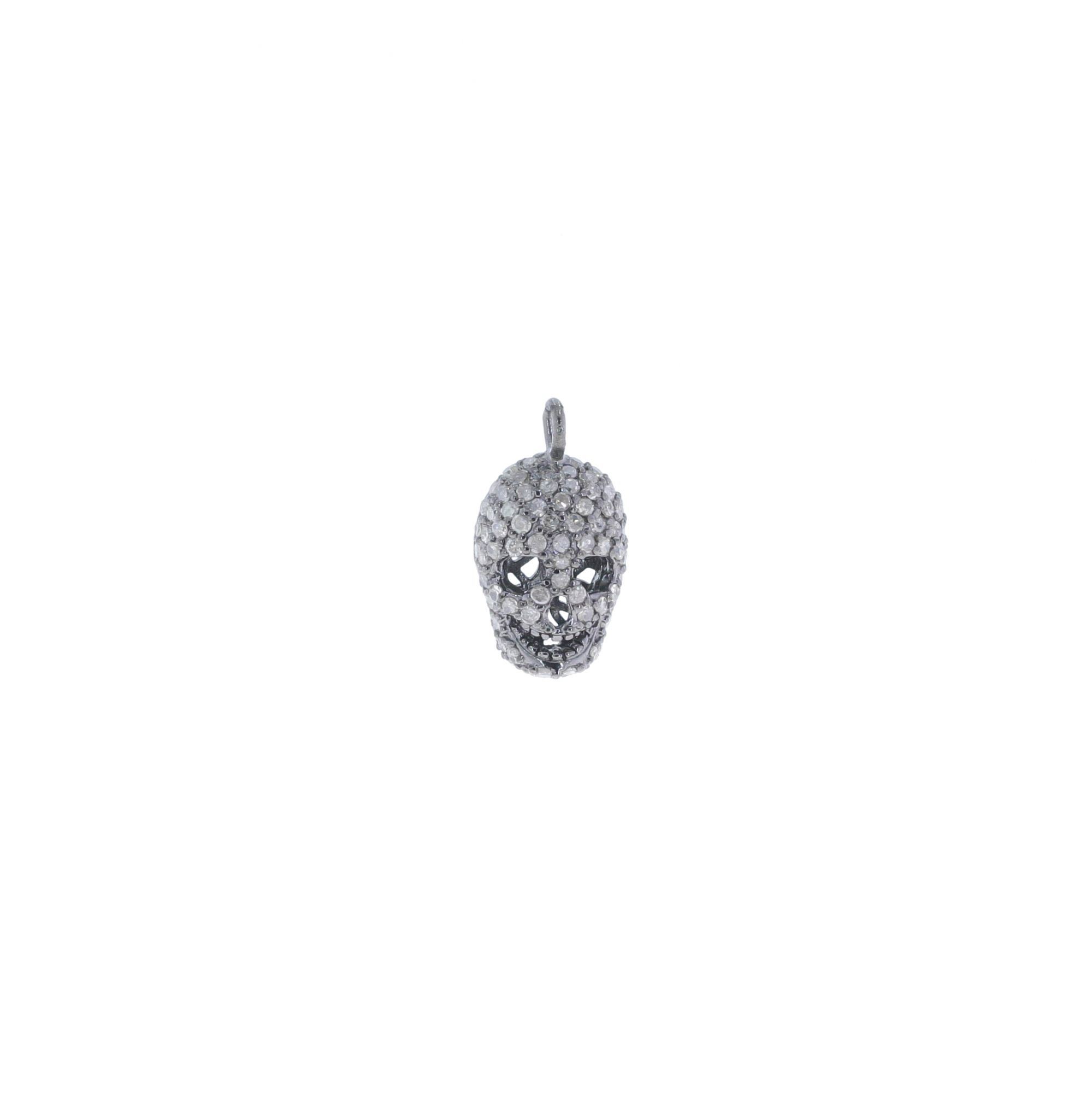 Sterling Silver Diamond Skull Pendant
