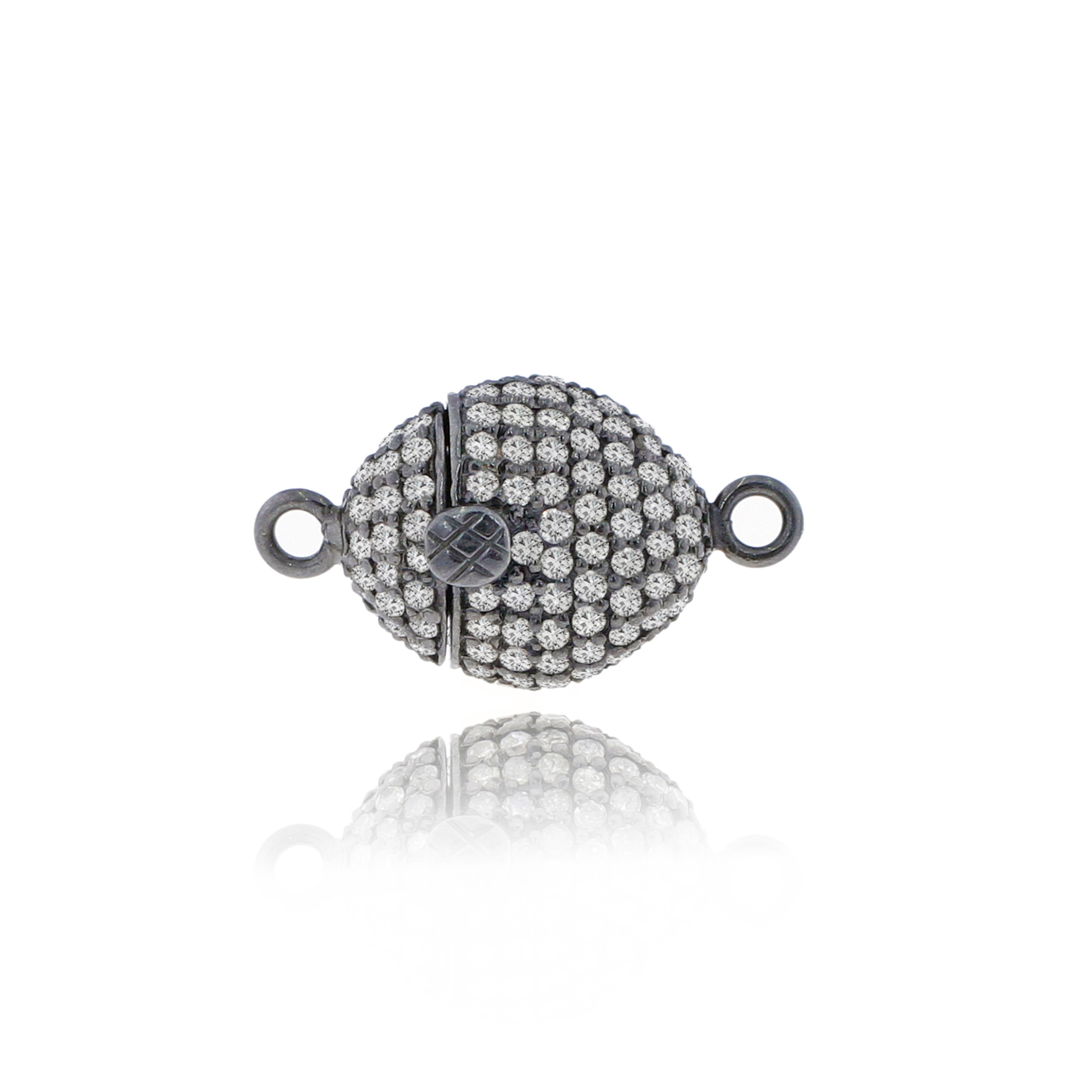 Sterling Silver Pave Diamond Nugget Lock