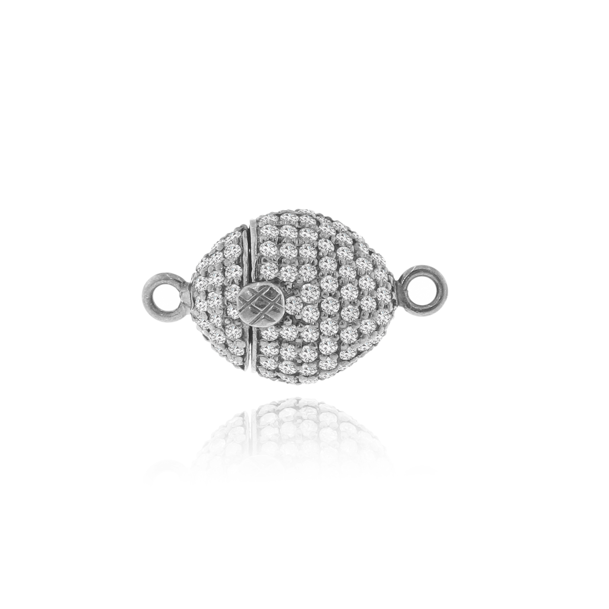 White Gold Pave Diamond Nugget Lock