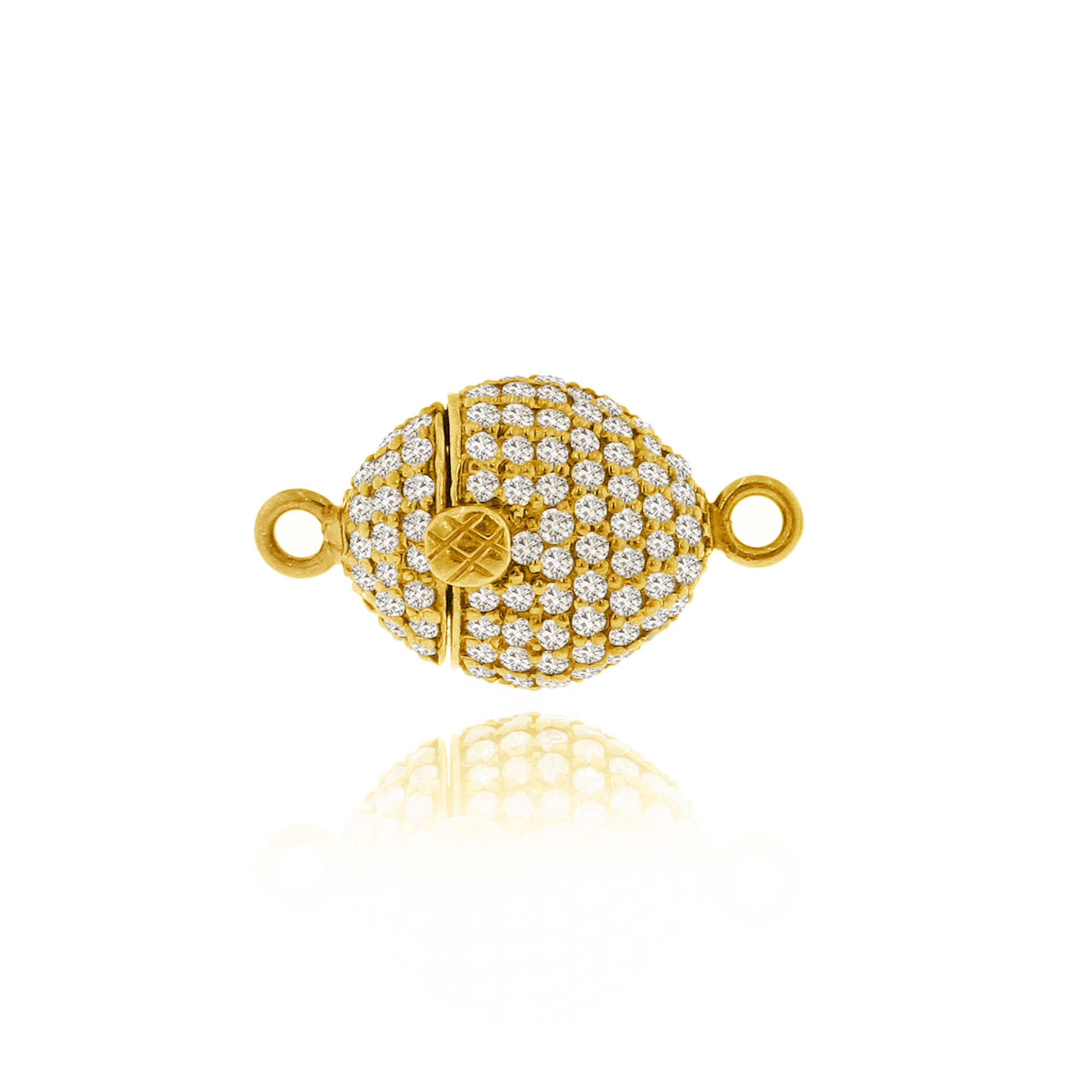 Yellow Gold Pave Diamond Nugget Lock