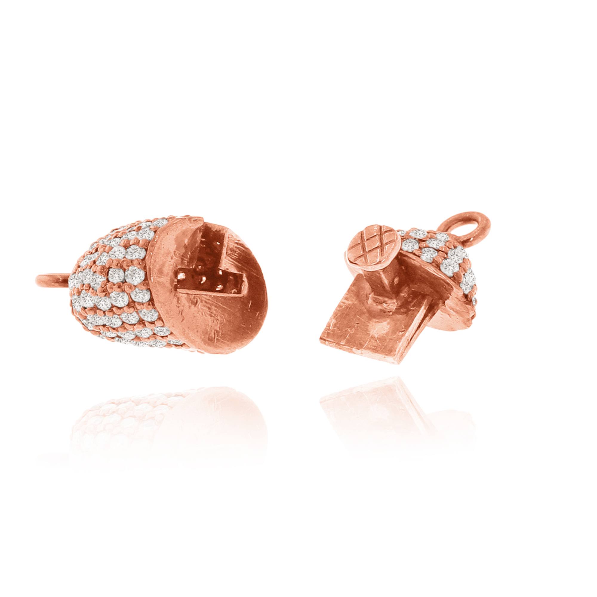 Rose Gold Pave Diamond Nugget Lock