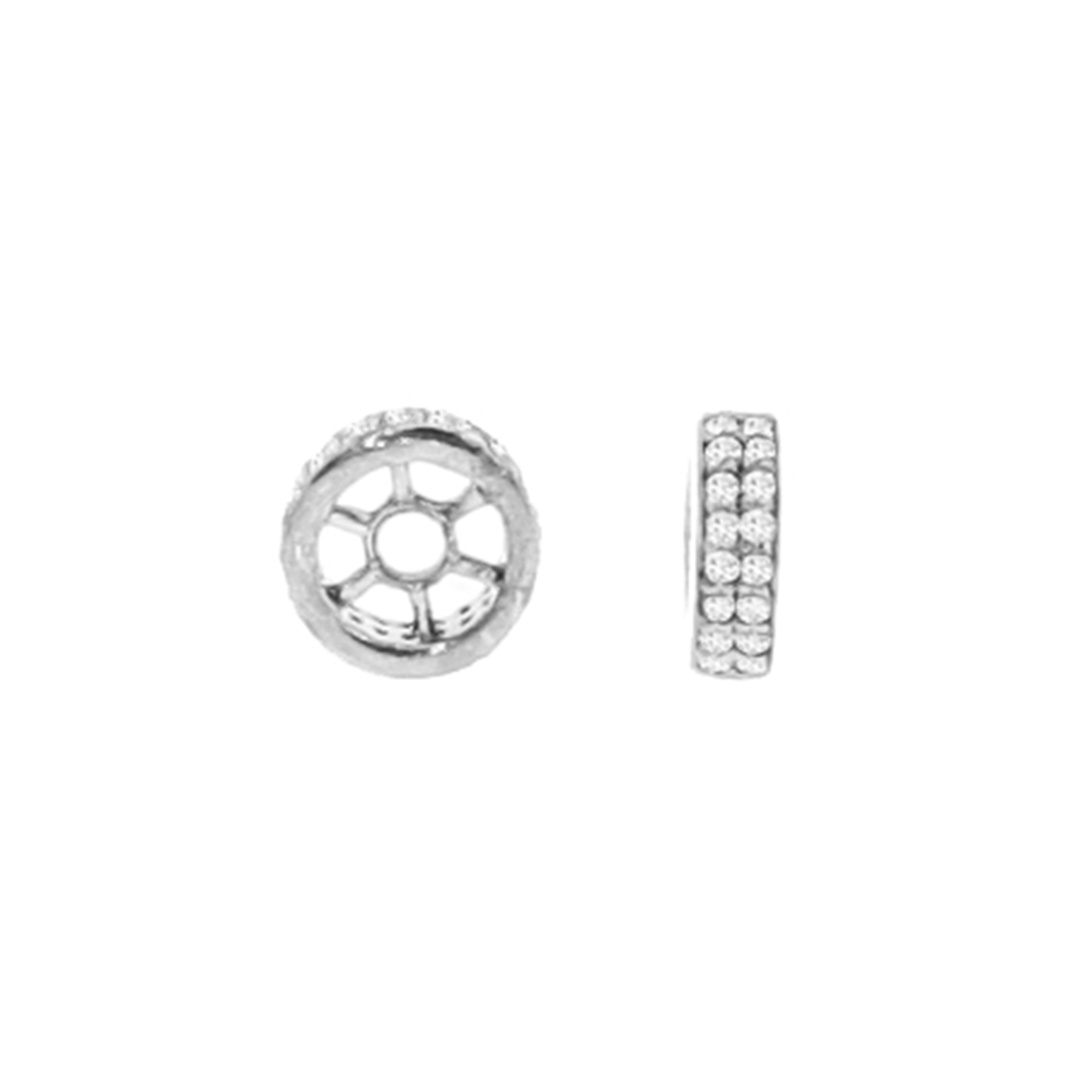 White Gold Two line Diamond Rondelle