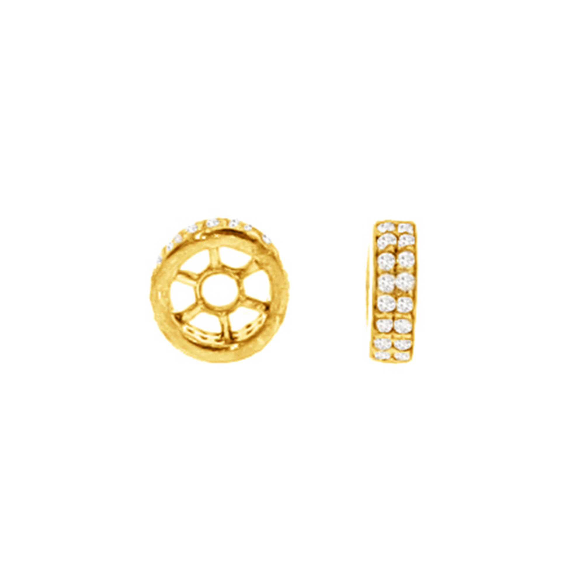 Yellow Gold Two line Diamond Rondelle