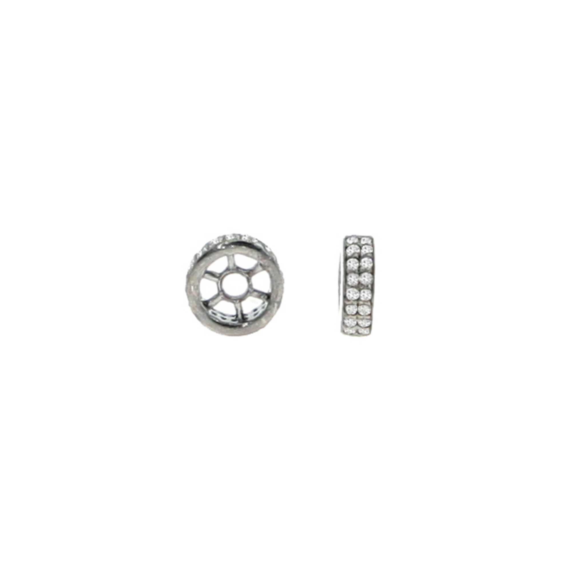 Sterling Silver Two line Diamond Rondelle
