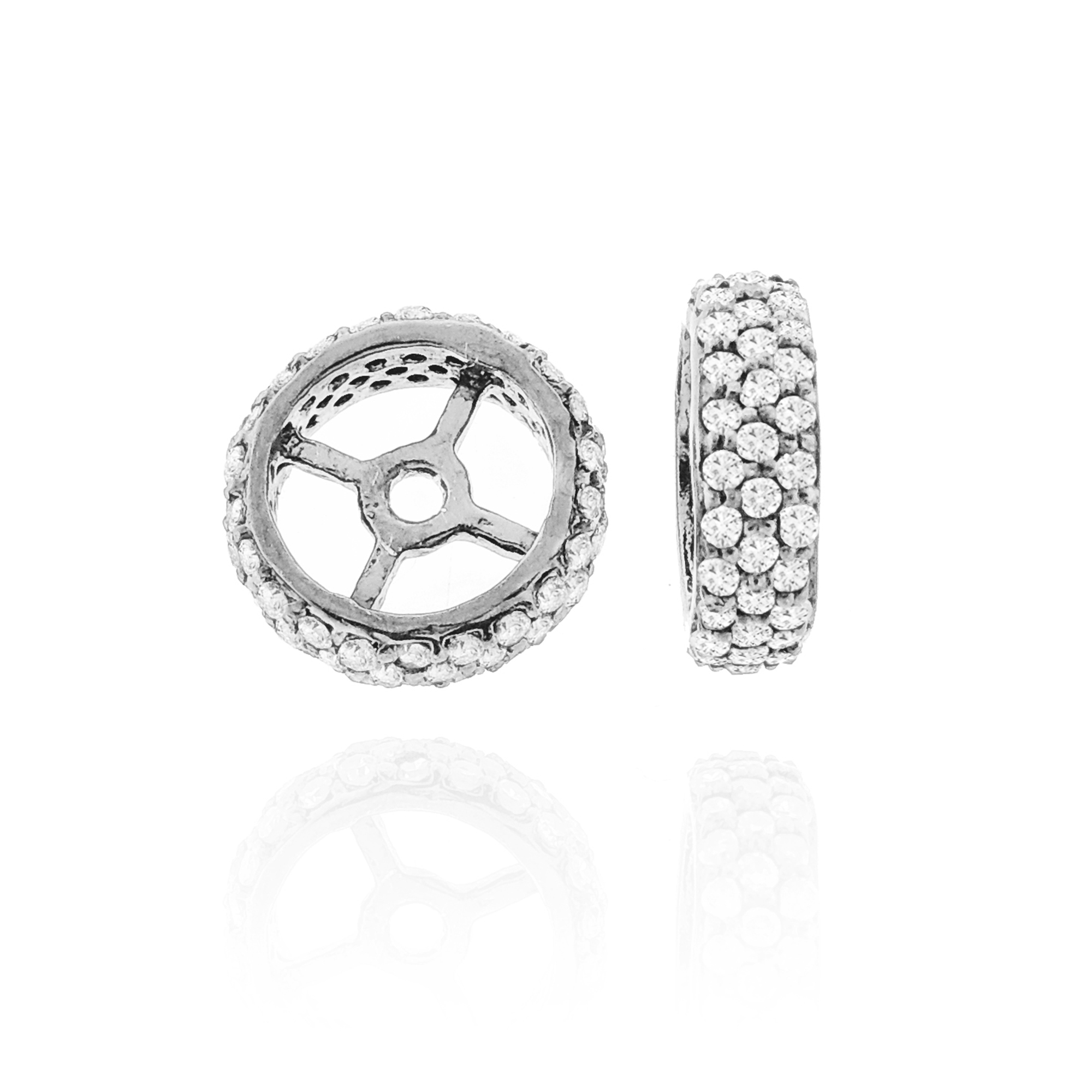 White Gold Double line Diamond Rondelle