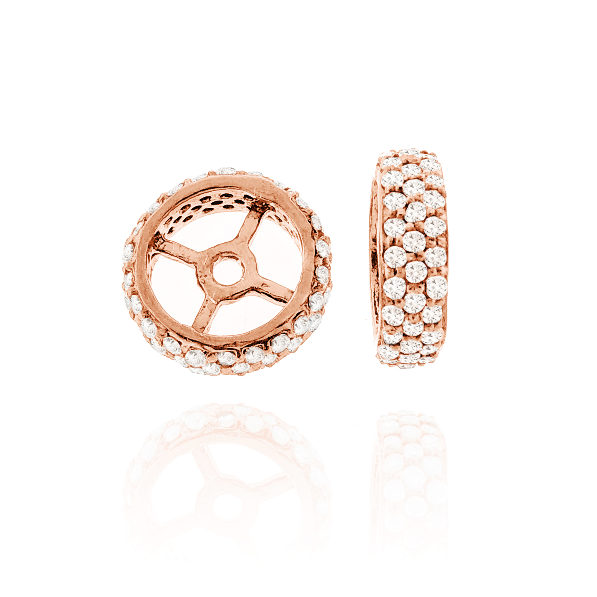 Rose Gold Double line Diamond Rondelle