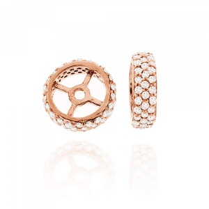 Rose Gold Double line Diamond Rondelle