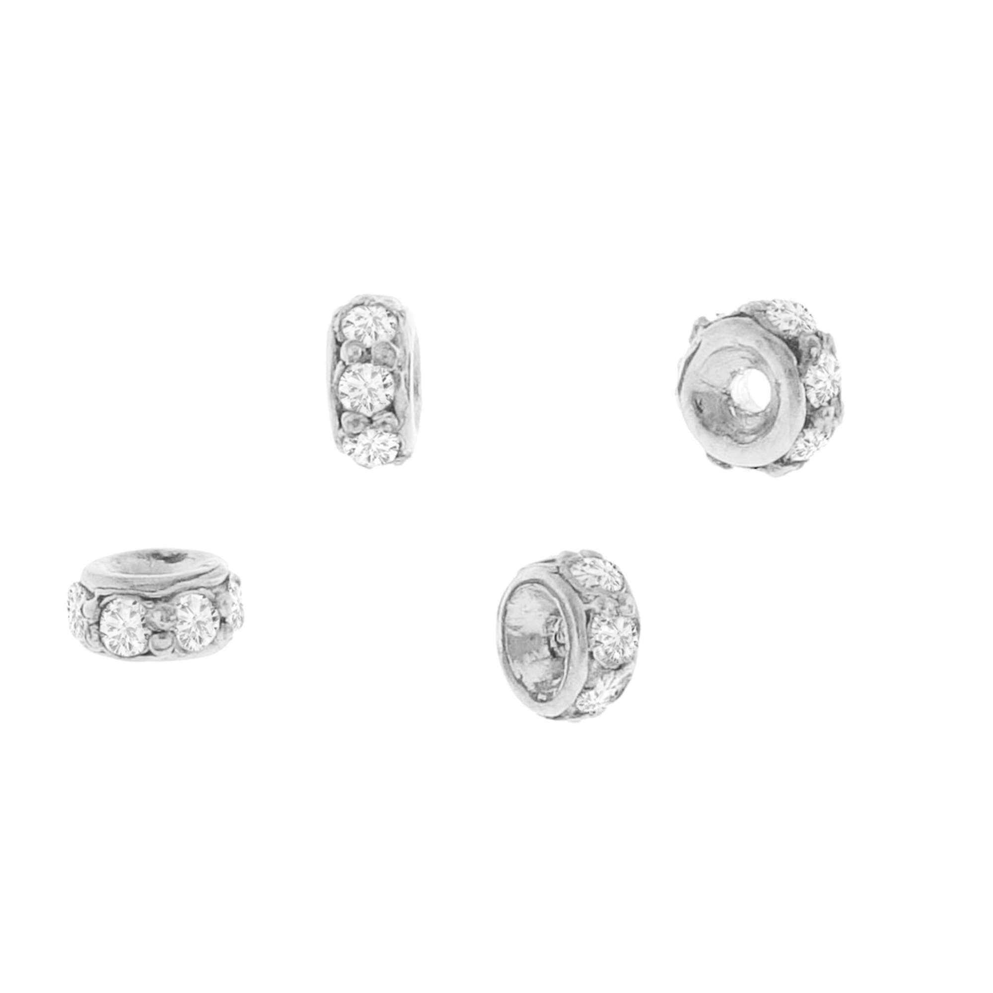 White Gold Single line small Rondelle