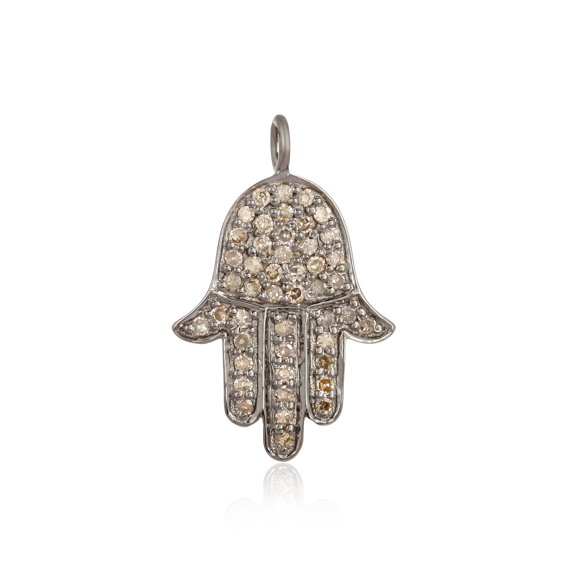 Sterling Silver Hamsa Diamond Pendant