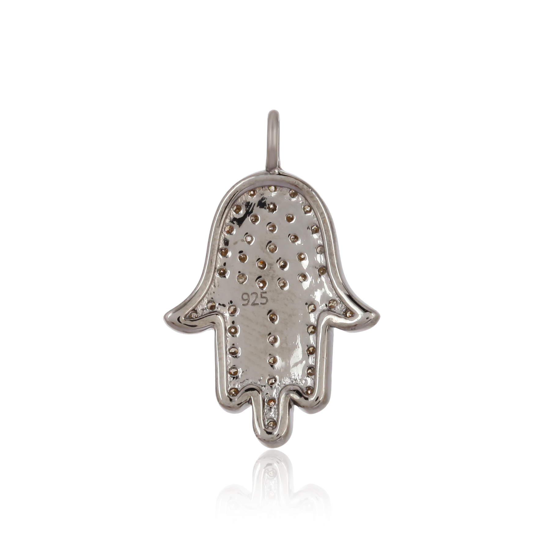 Sterling Silver Hamsa Diamond Pendant