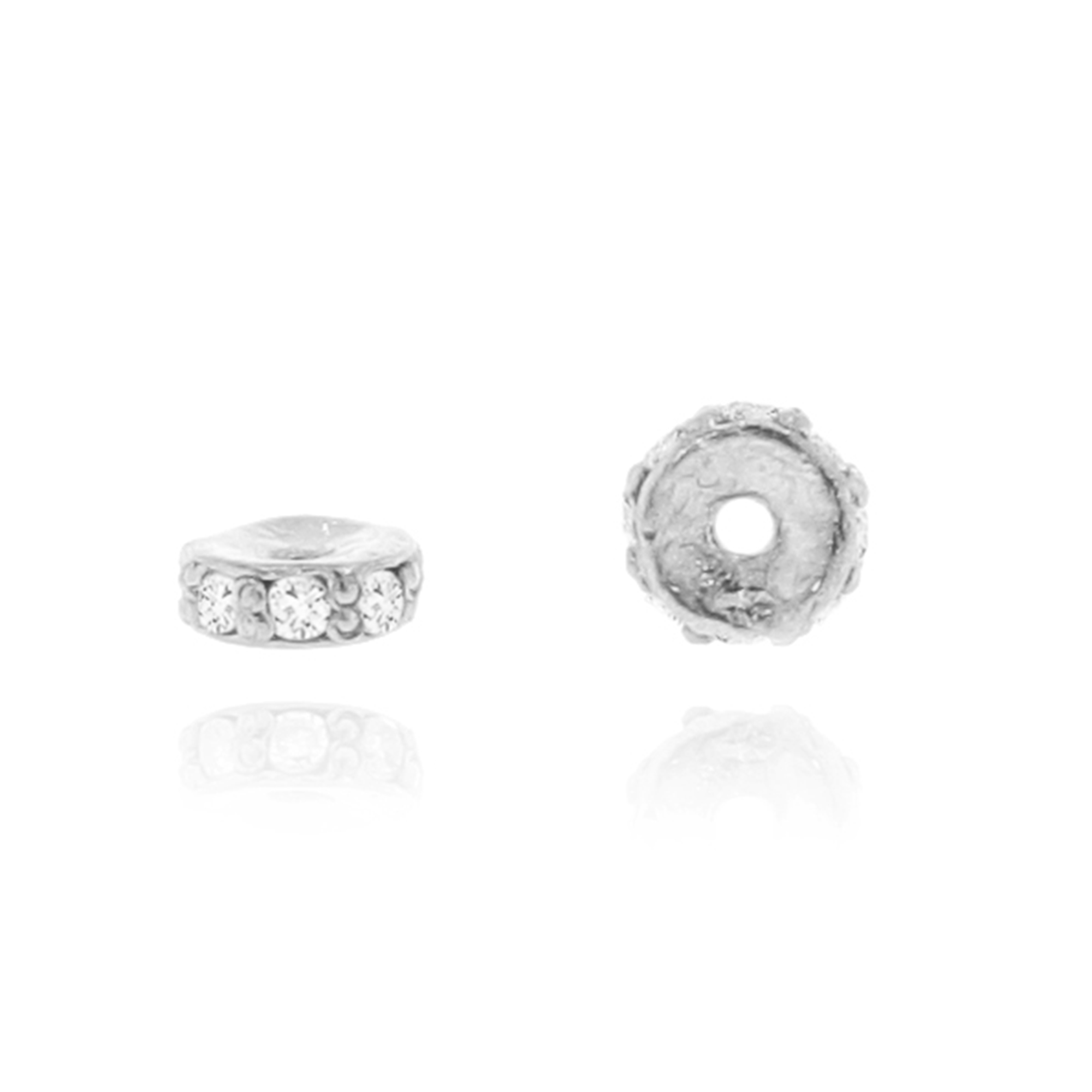 White Gold Single line Small Diamond Rondelle
