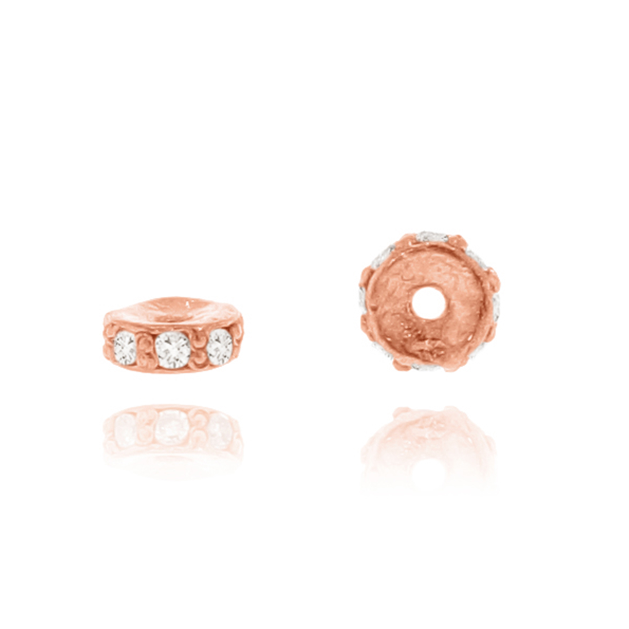 Rose Gold Single line Small Diamond Rondelle