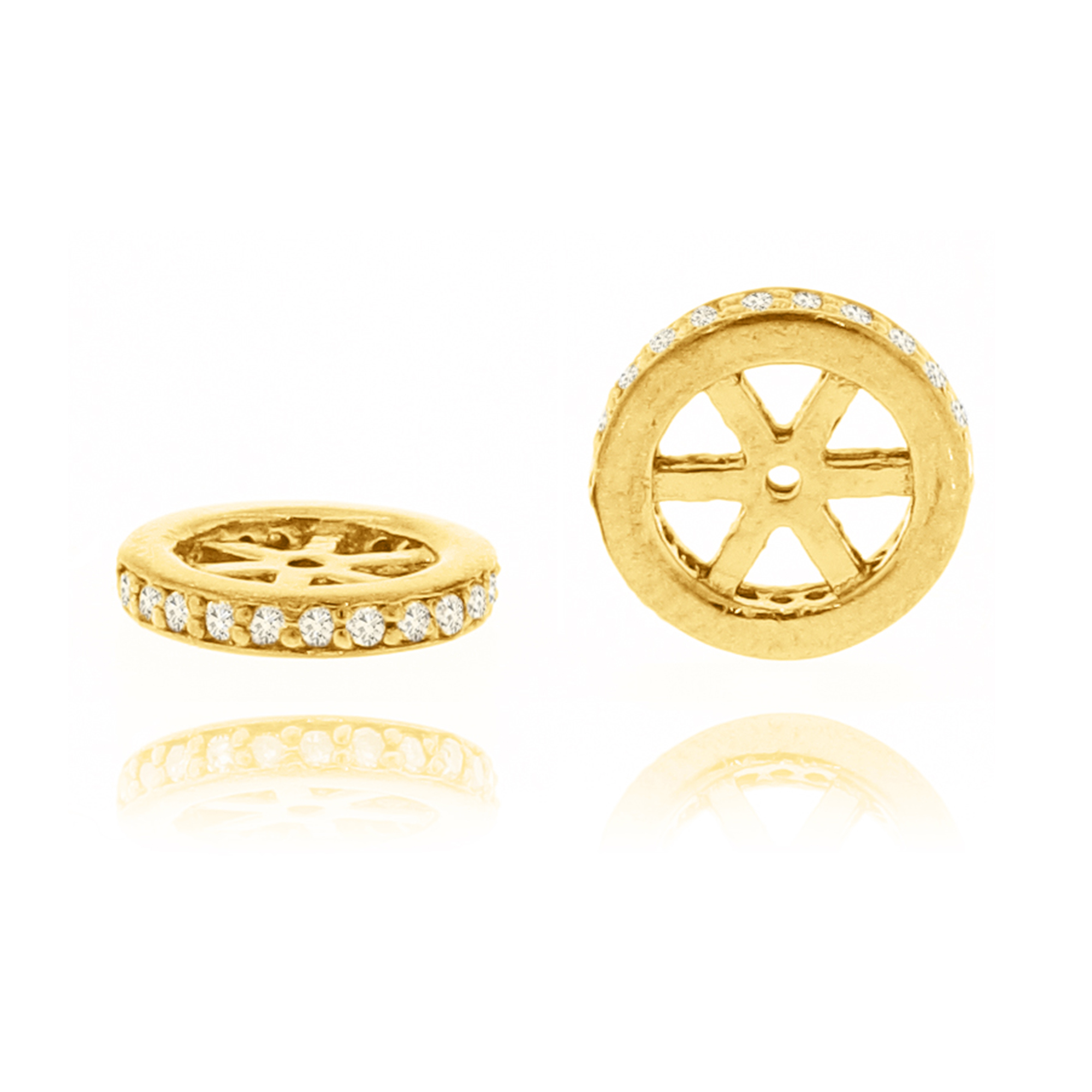 Yellow Gold Single line Diamond Rondelle