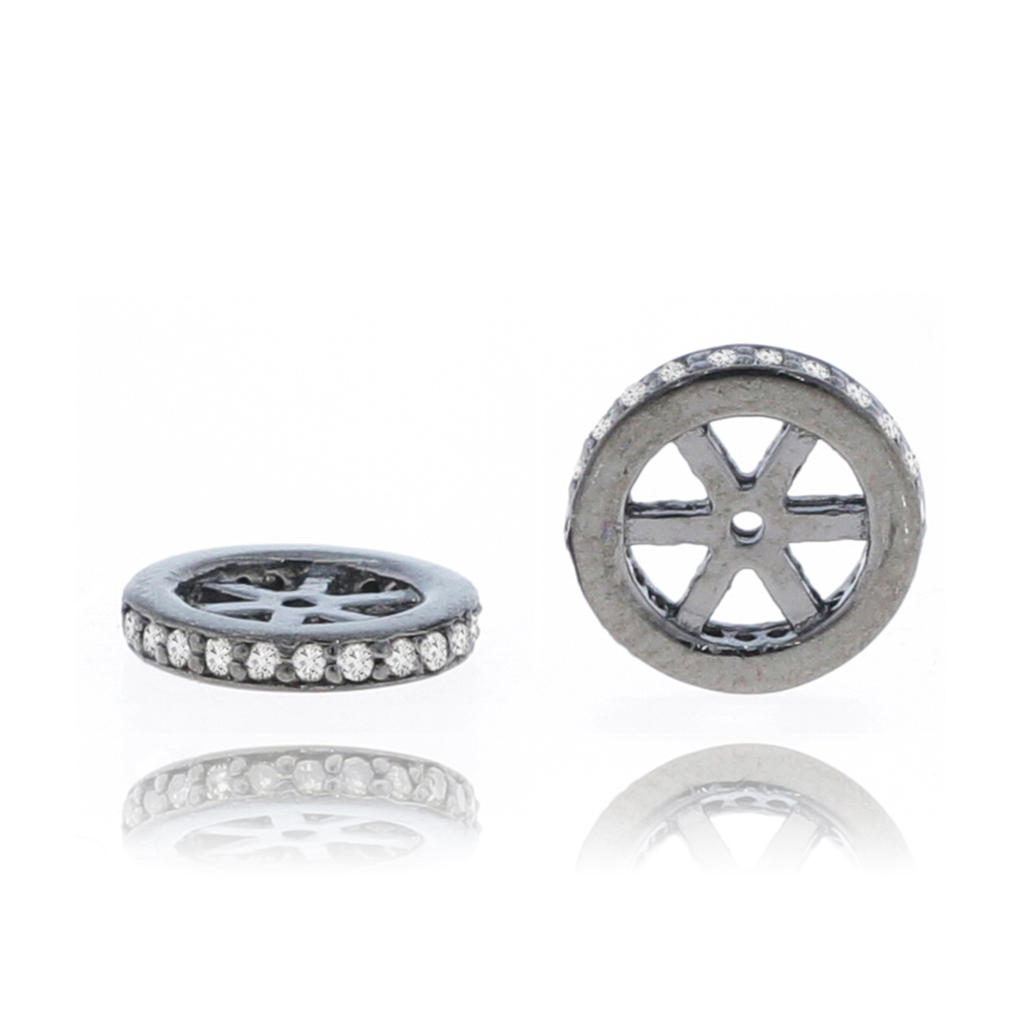 Sterling Silver Single line Diamond Rondelle