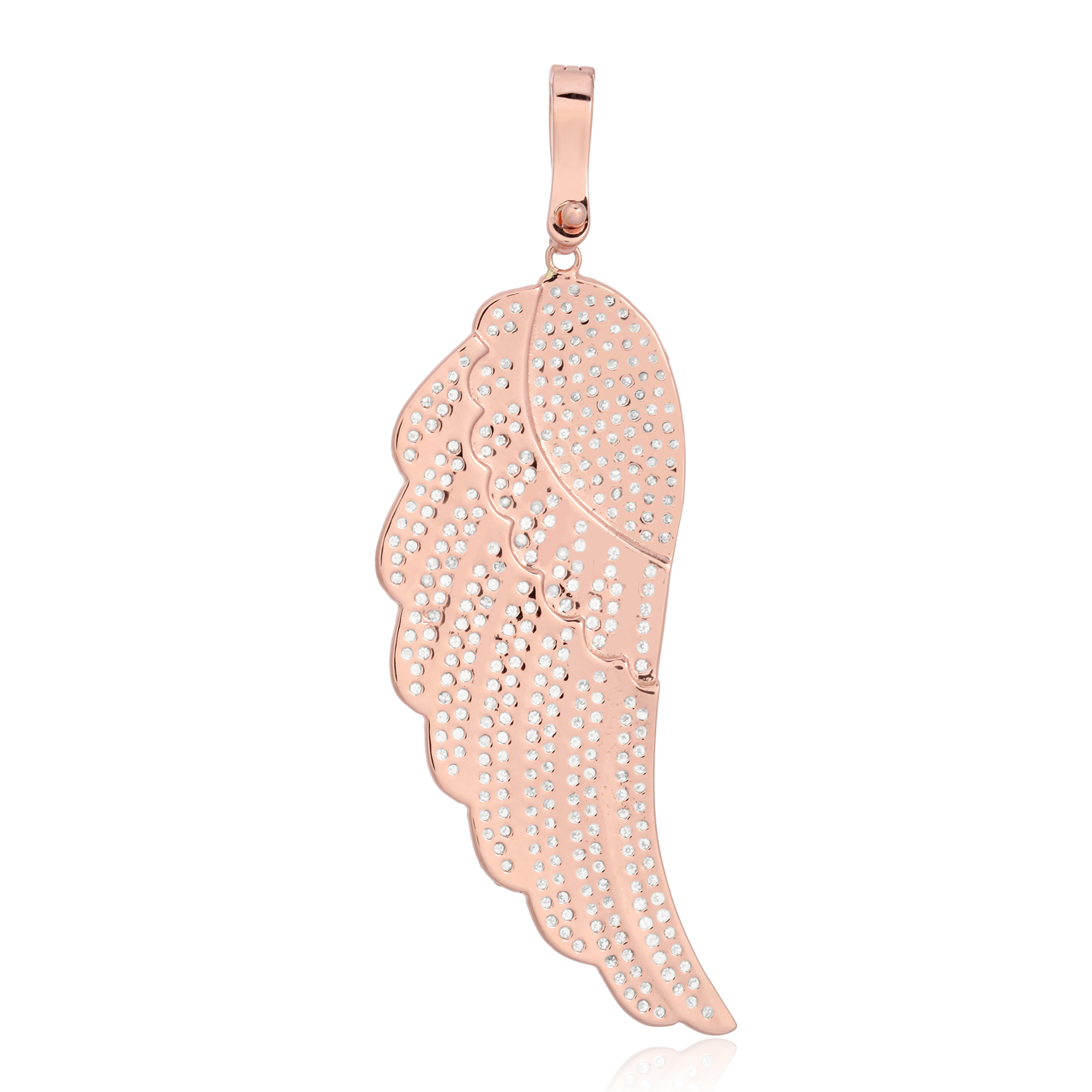 Rose Gold Single Feather Diamond Pendant
