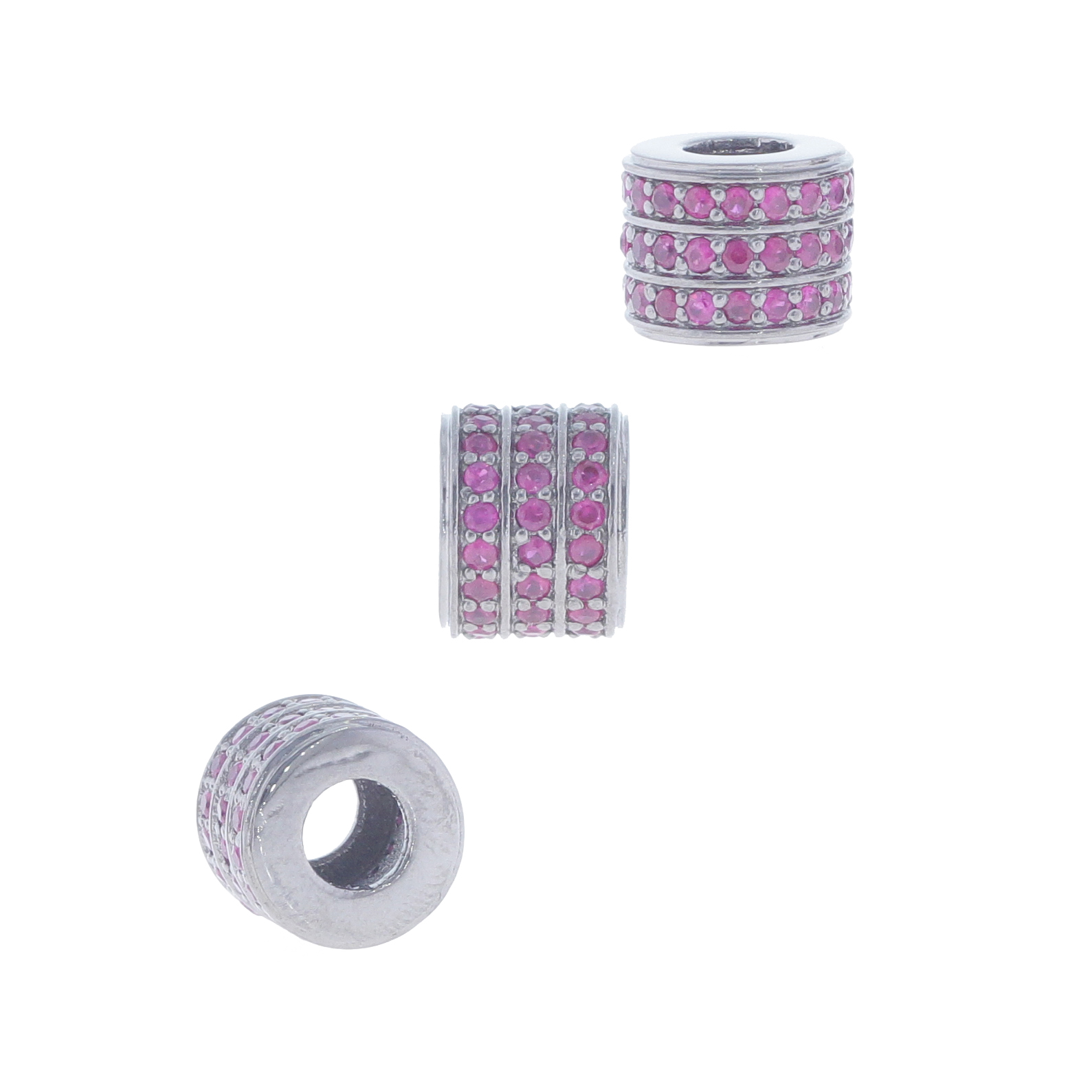 Sterling Silver 10MM Ruby Rondelle