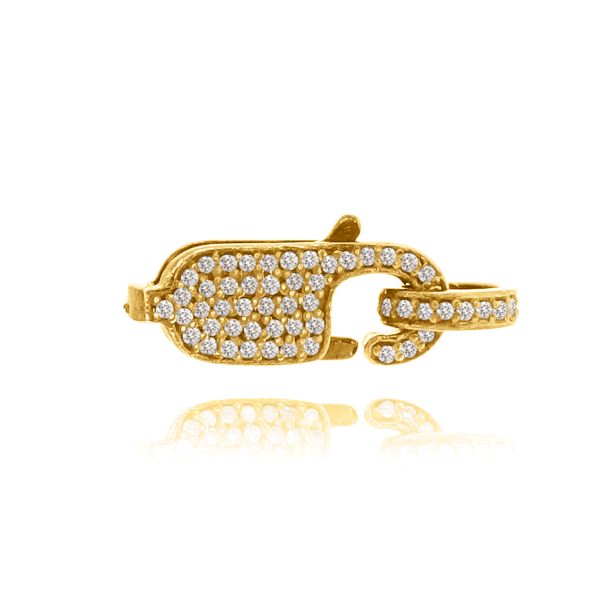 Yellow Gold Pave Diamond Spring Lock