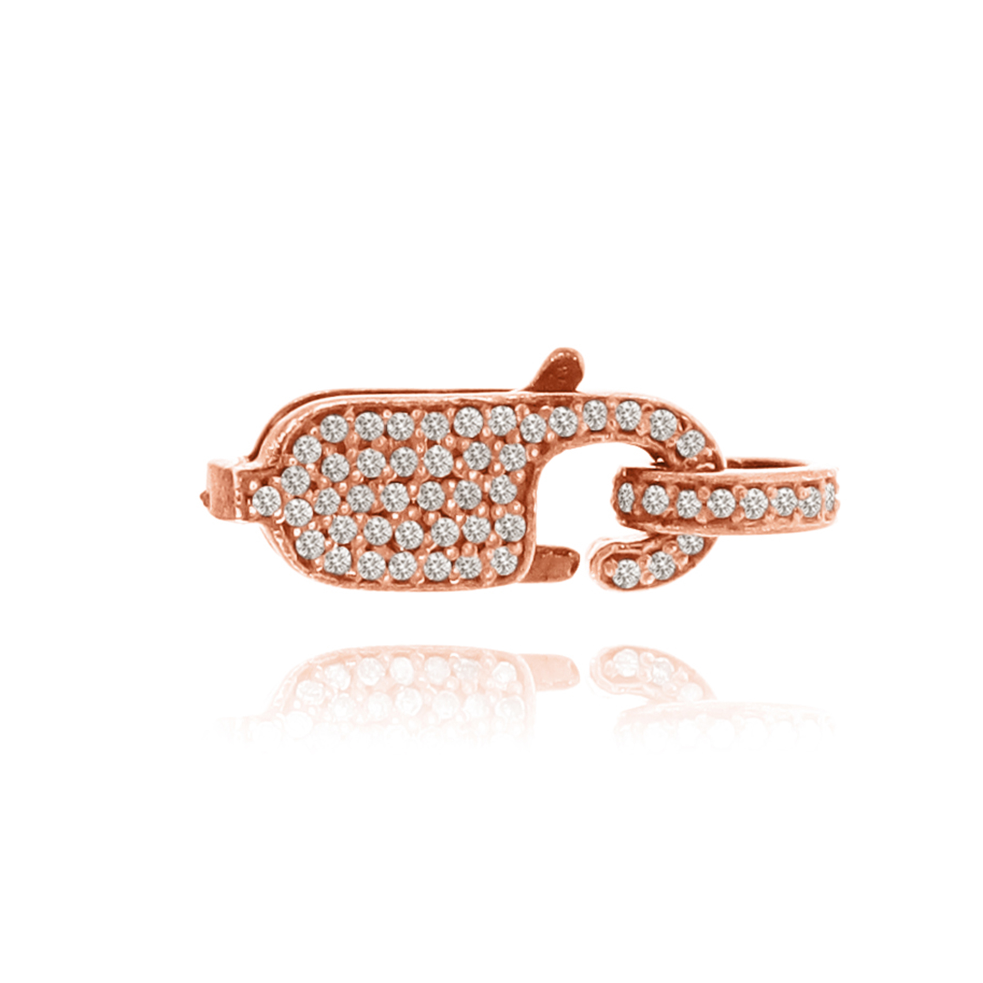 Rose Gold Pave Diamond Spring Lock