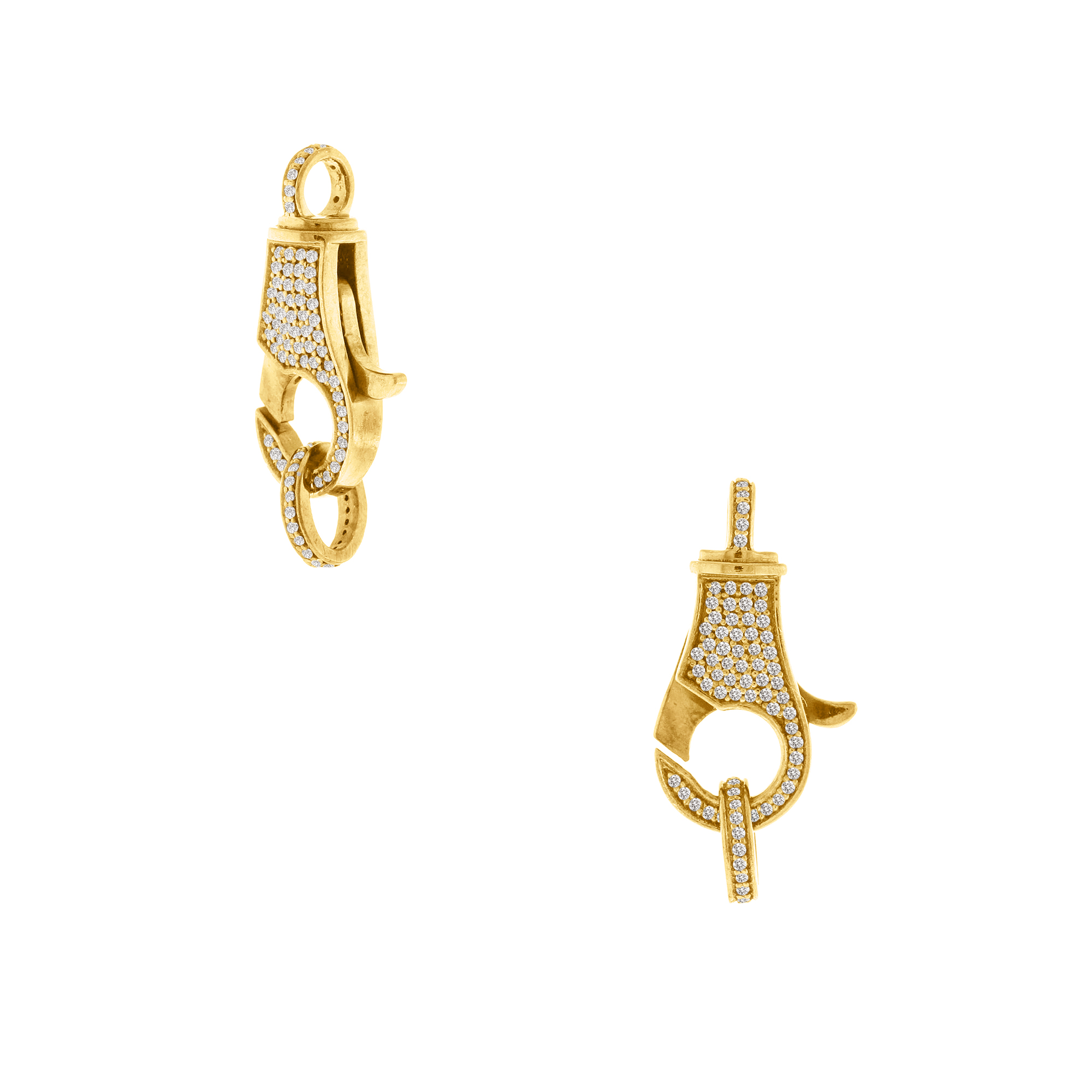Yellow Gold Pave Diamond Spring Lock