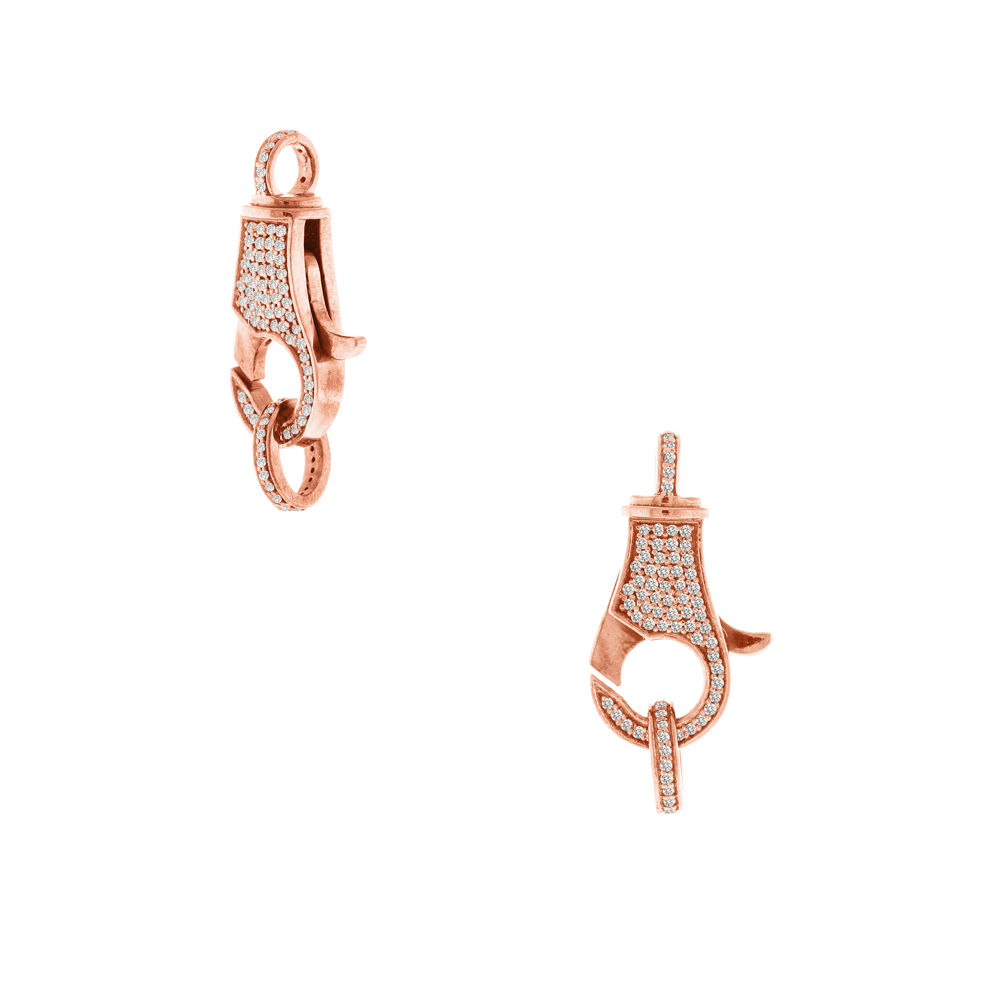 Rose Gold Pave Diamond Spring Lock