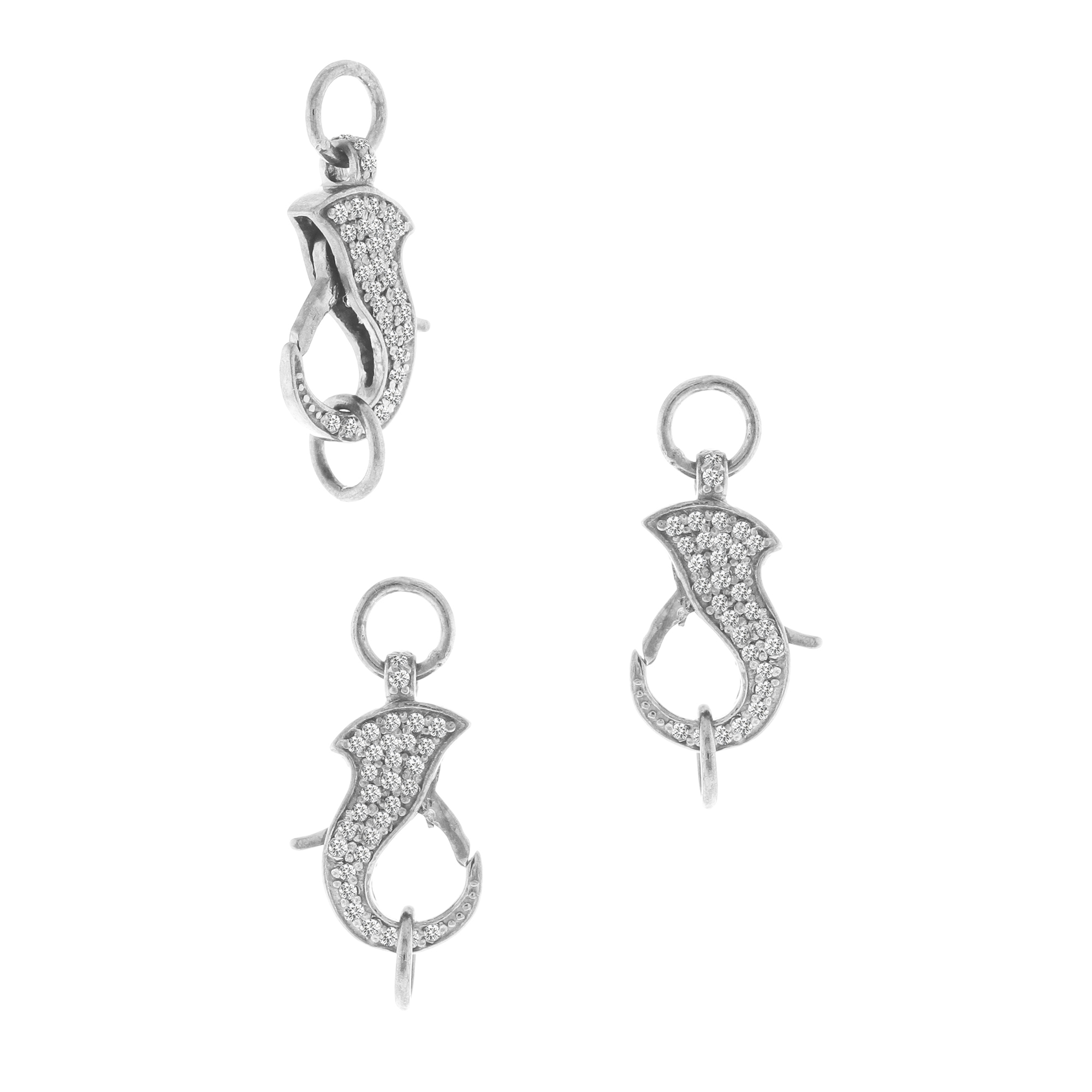White Gold Pave Diamond Spring Lock