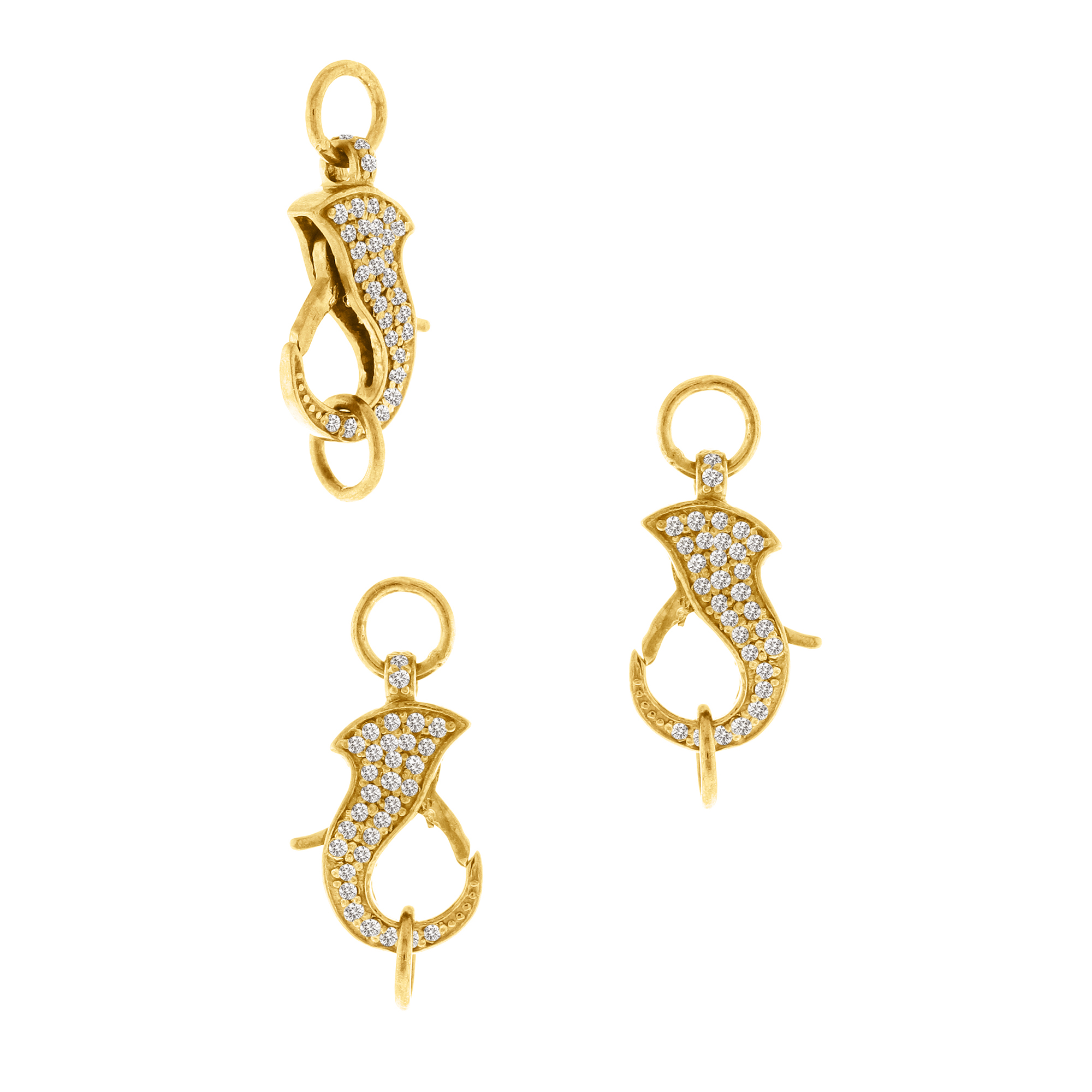 Yellow Gold Pave Diamond Spring Lock