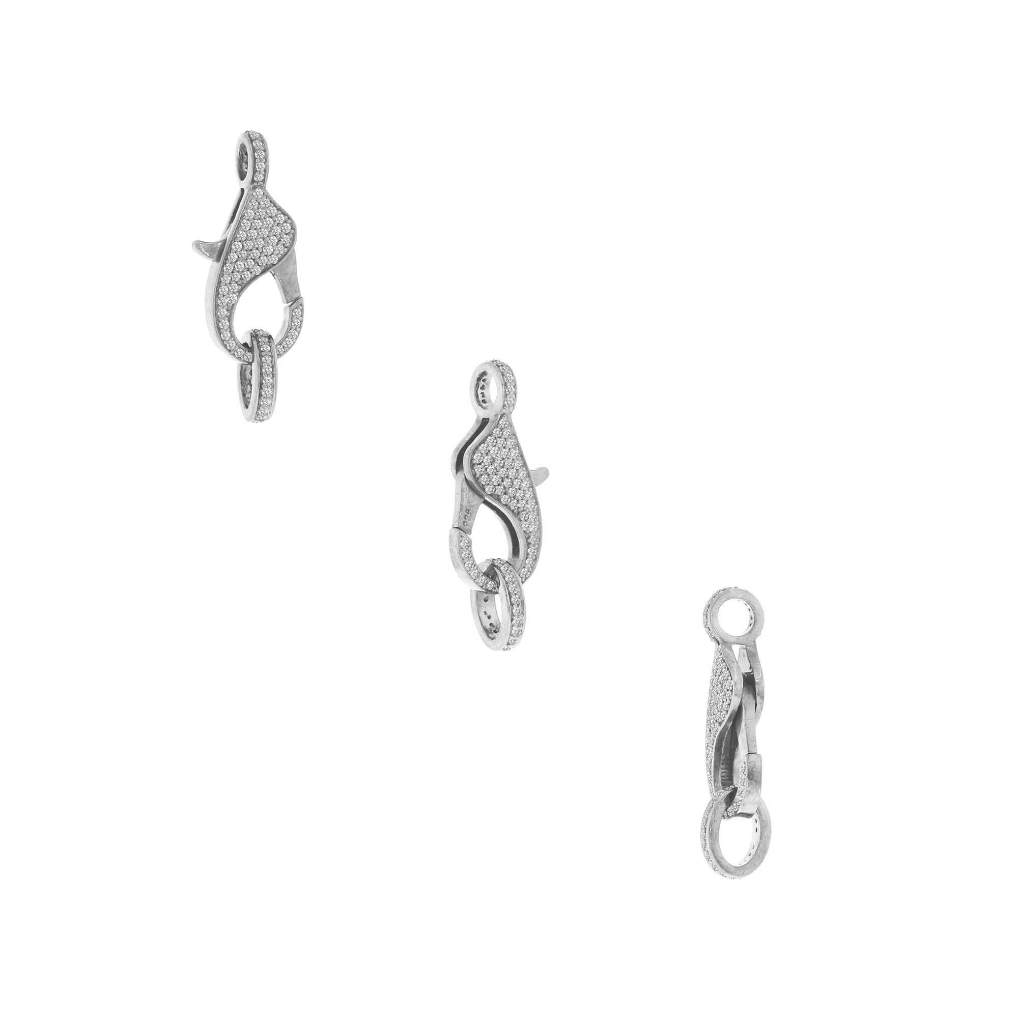 White Gold Pave Diamond Spring Lock