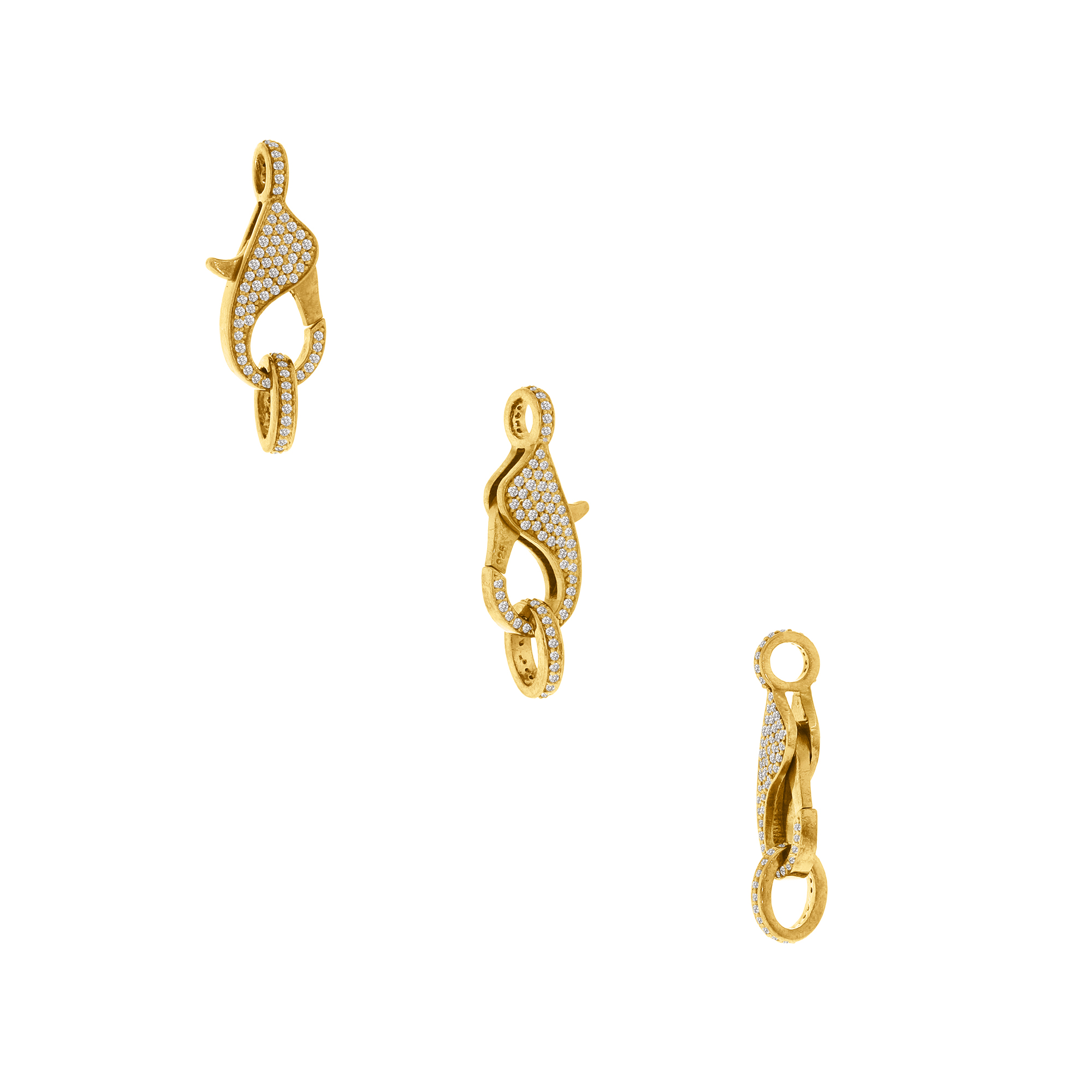 Yellow Gold Pave Diamond Spring Lock