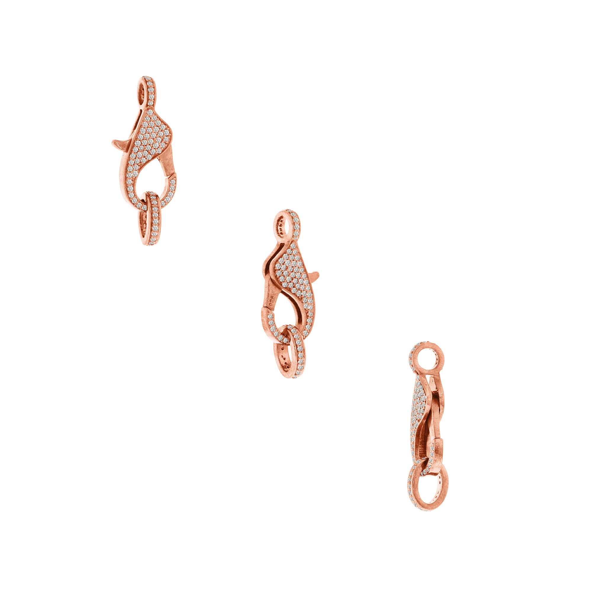 Rose Gold Pave Diamond Spring Lock
