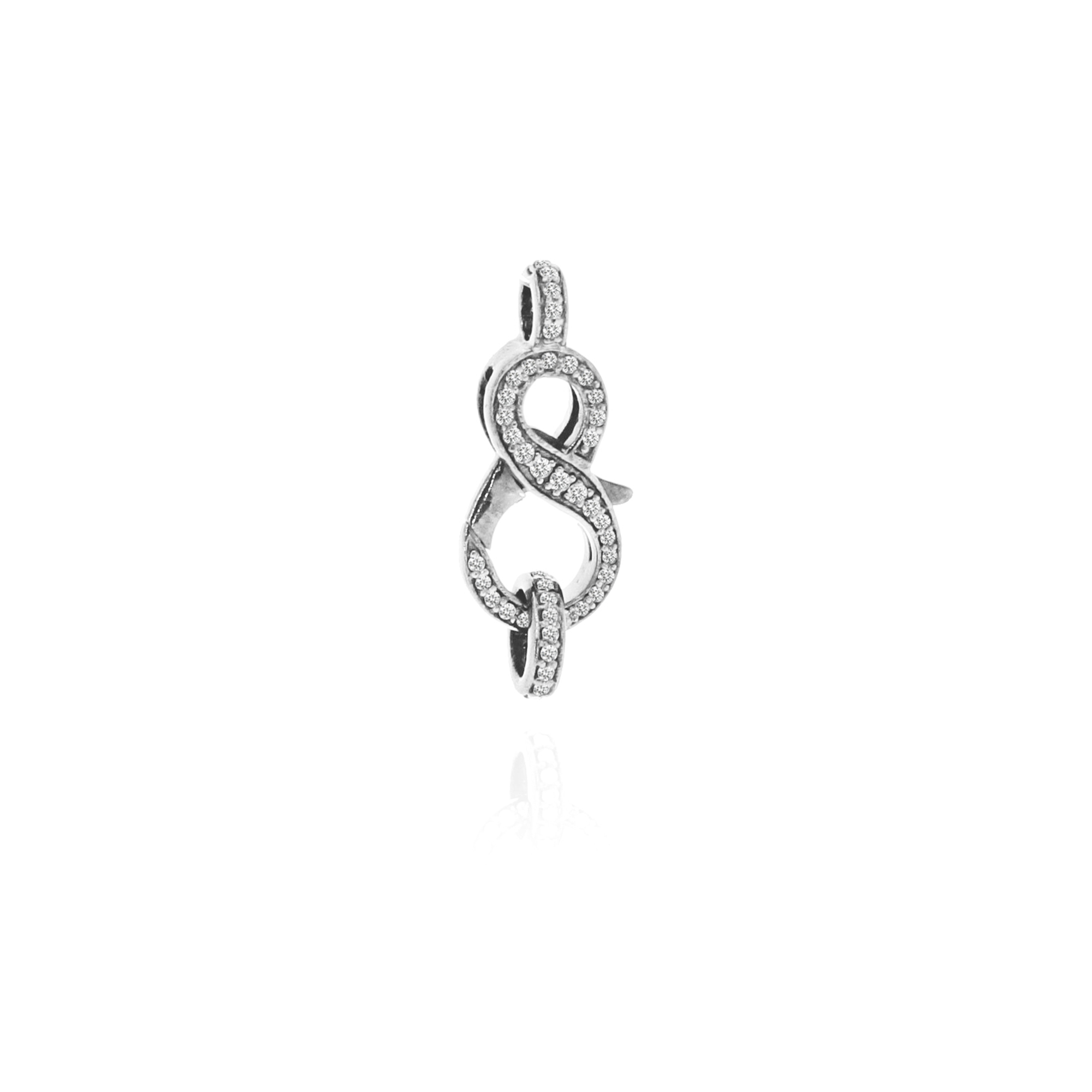 White Gold Pave Diamond Spring Lock