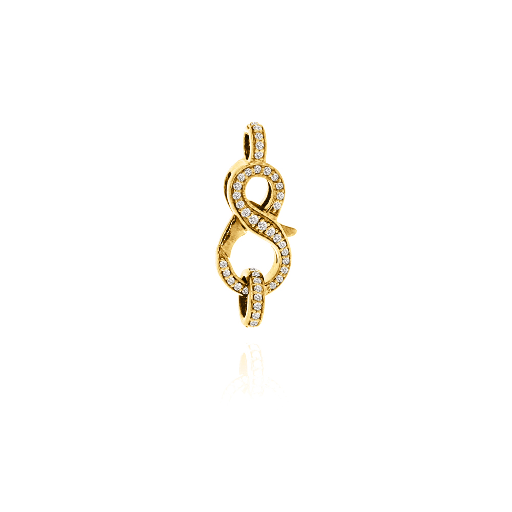 Yellow Gold Pave Diamond Spring Lock